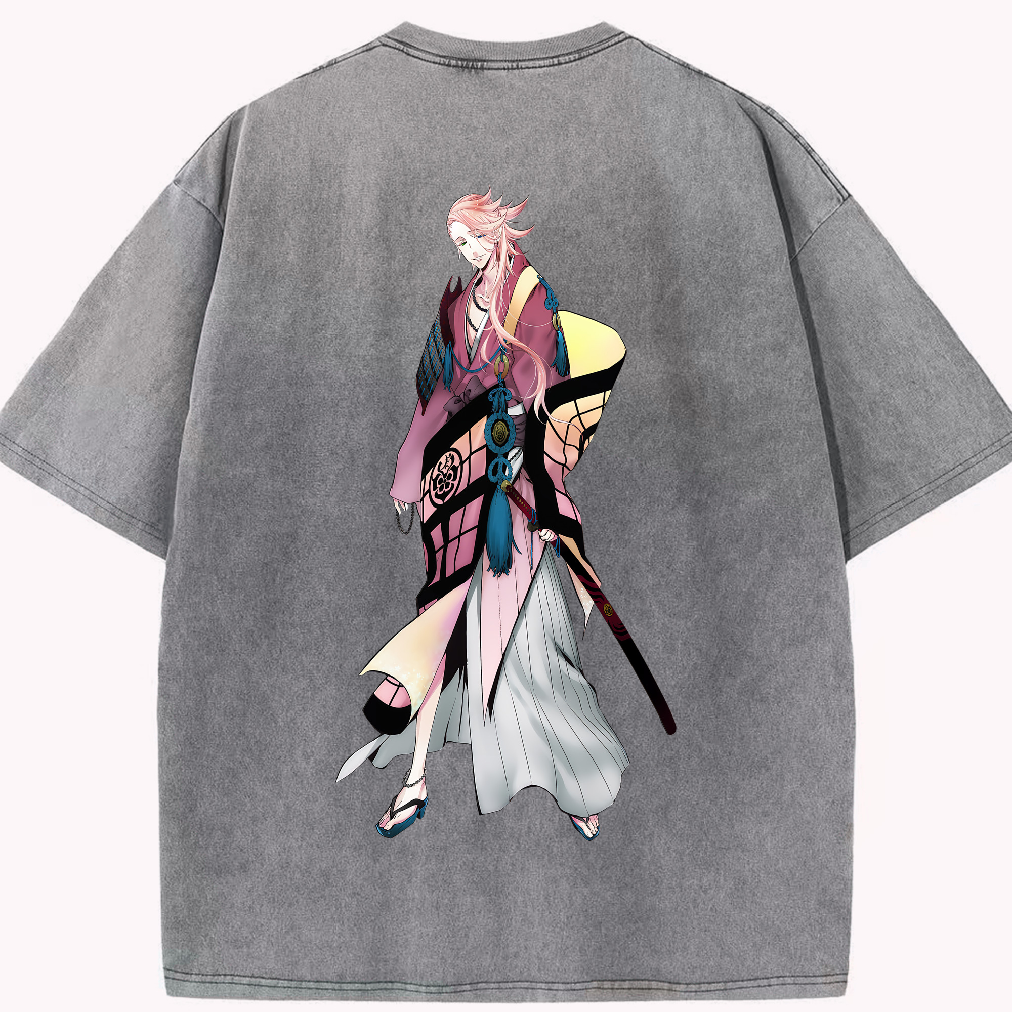 （画像用） 刀剣乱舞 Touken Ranbu 綿100% ヴィンテージ風 半袖Tシャツ（背面プリント）