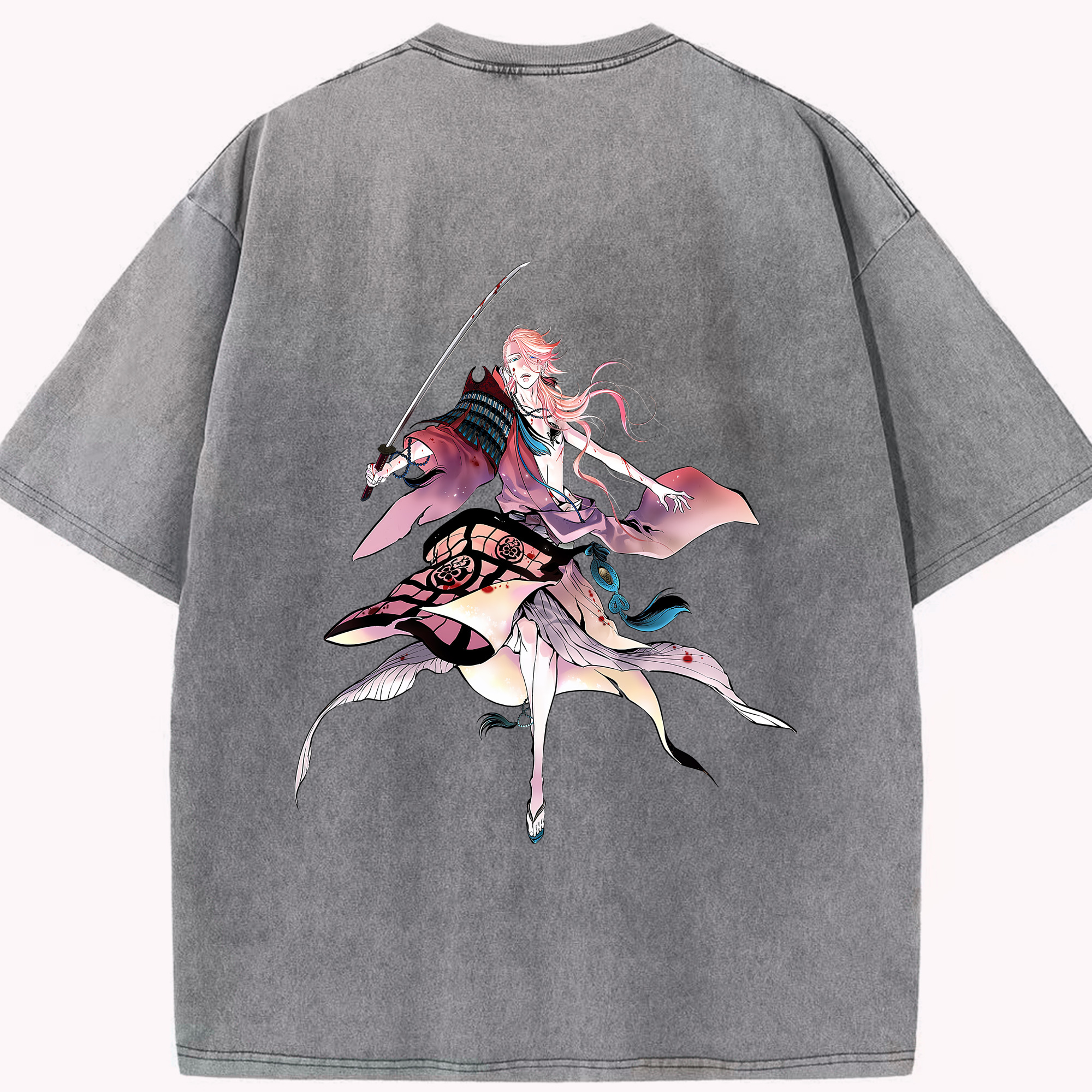 （画像用） 刀剣乱舞 Touken Ranbu 綿100% ヴィンテージ風 半袖Tシャツ（背面プリント）