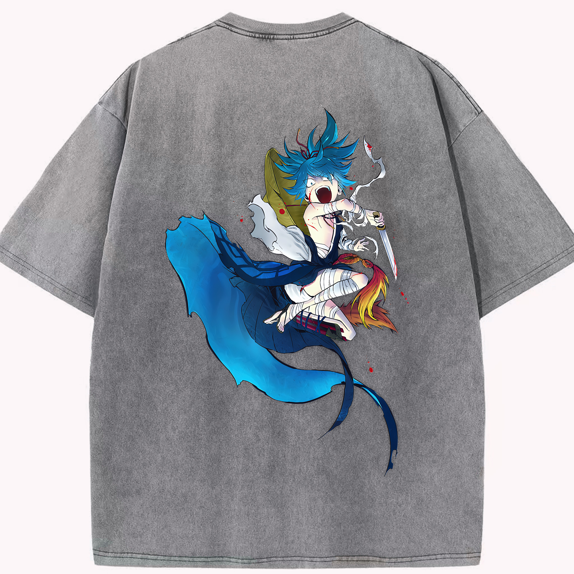 （画像用） 刀剣乱舞 Touken Ranbu 綿100% ヴィンテージ風 半袖Tシャツ（背面プリント）