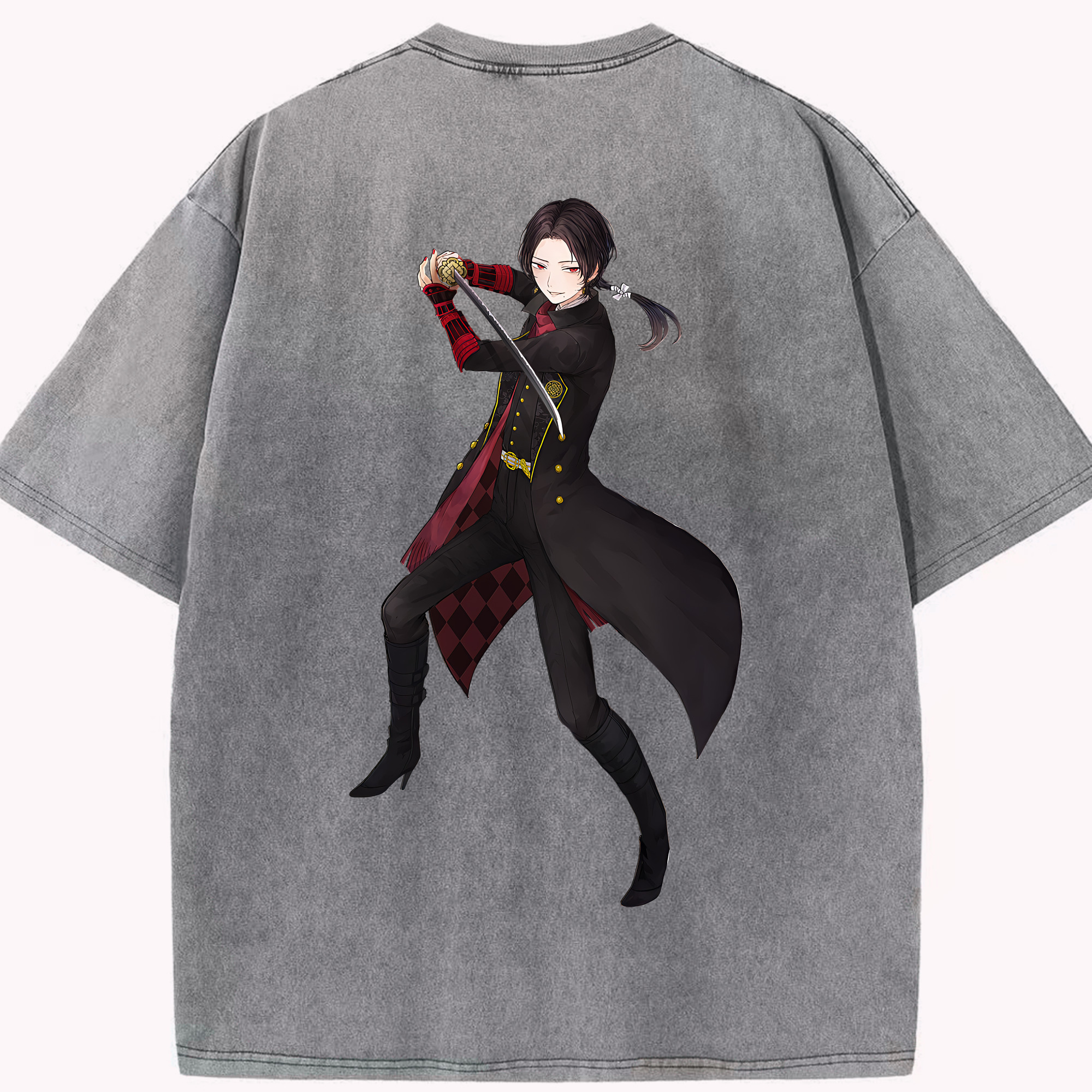 （画像用） 刀剣乱舞 Touken Ranbu 綿100% ヴィンテージ風 半袖Tシャツ（背面プリント）