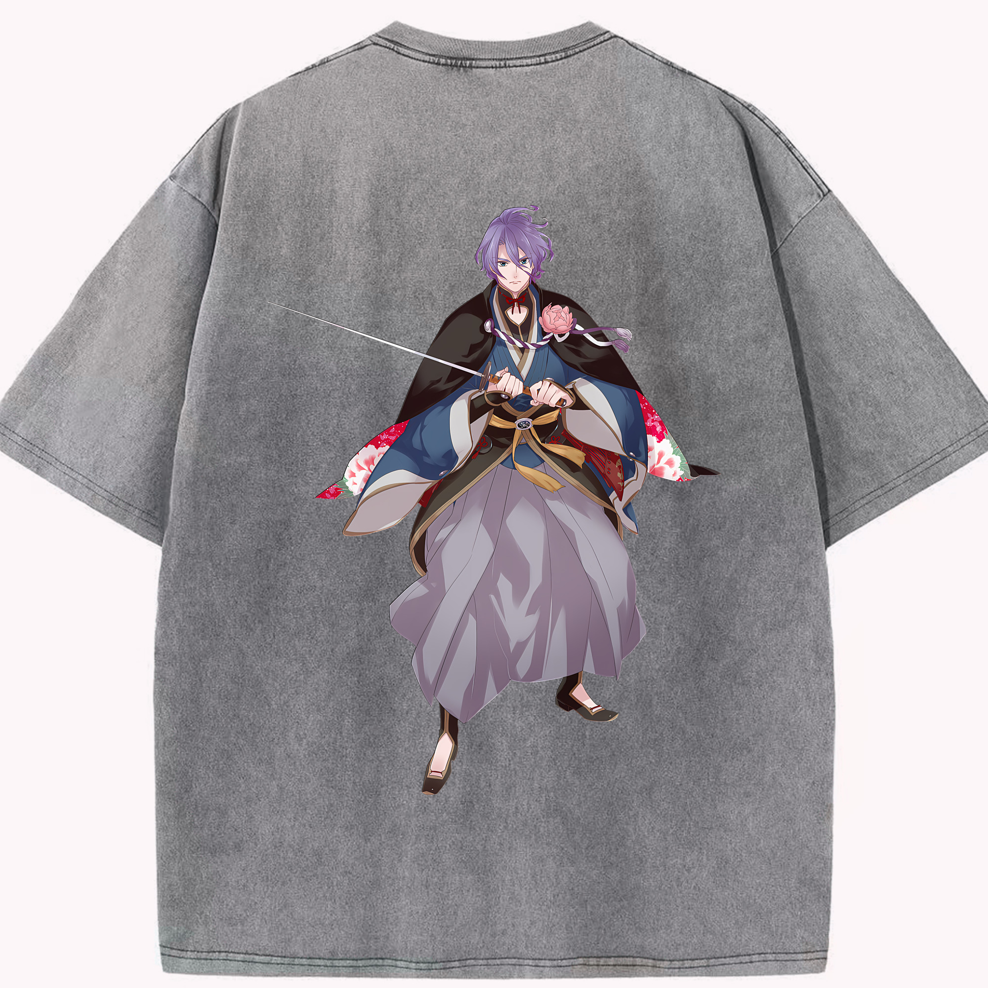 （画像用） 刀剣乱舞 Touken Ranbu 綿100% ヴィンテージ風 半袖Tシャツ（背面プリント）