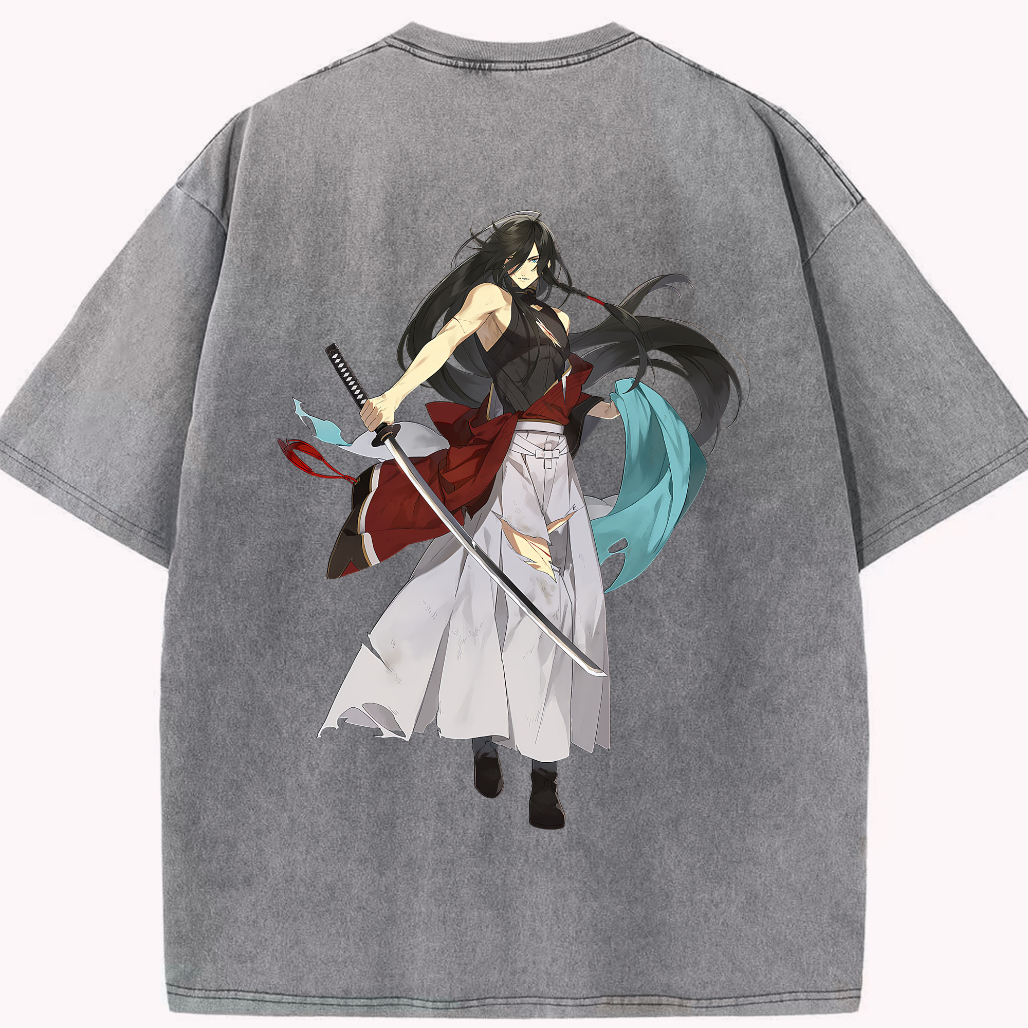 （画像用） 刀剣乱舞 Touken Ranbu 綿100% ヴィンテージ風 半袖Tシャツ（背面プリント）