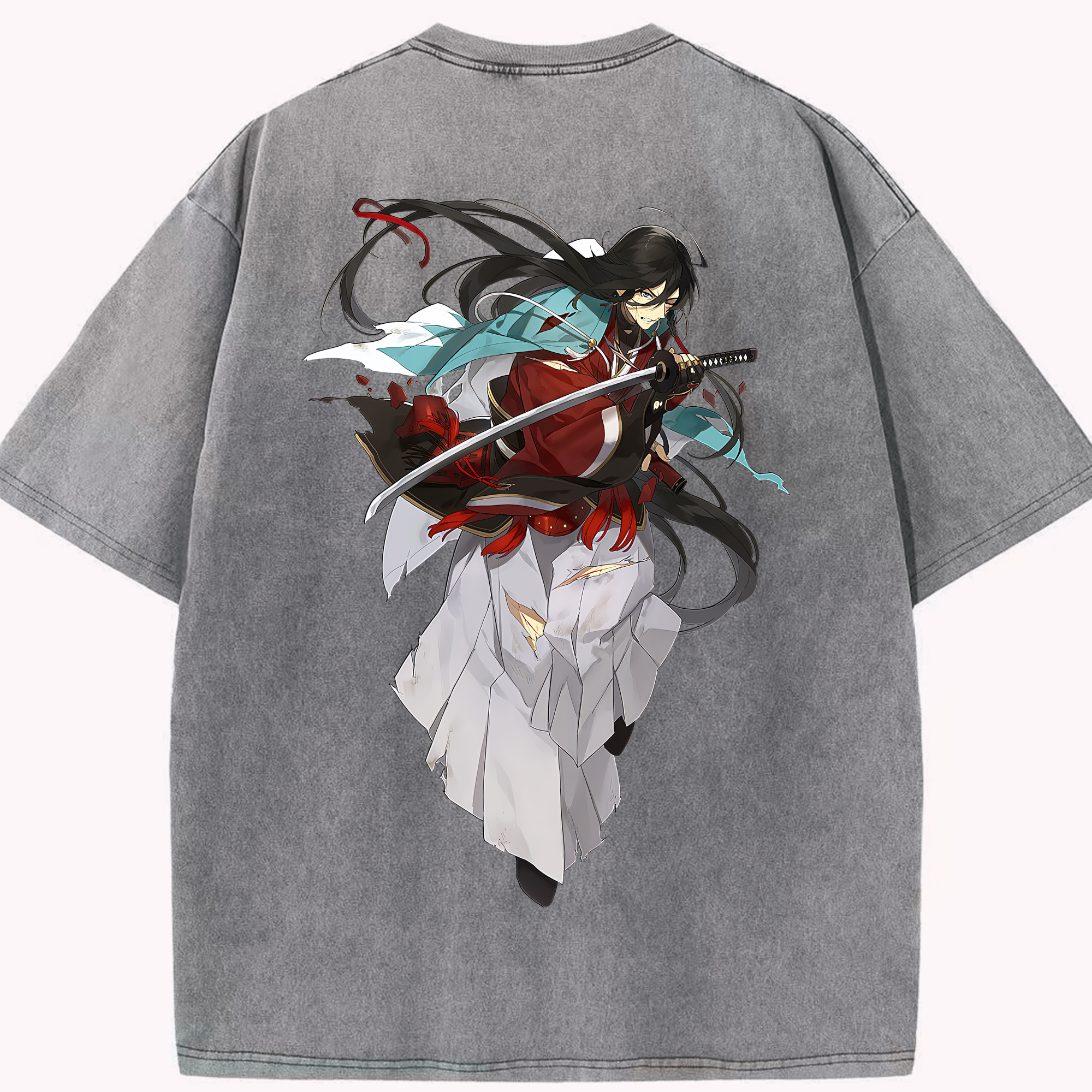 （画像用） 刀剣乱舞 Touken Ranbu 綿100% ヴィンテージ風 半袖Tシャツ（背面プリント）