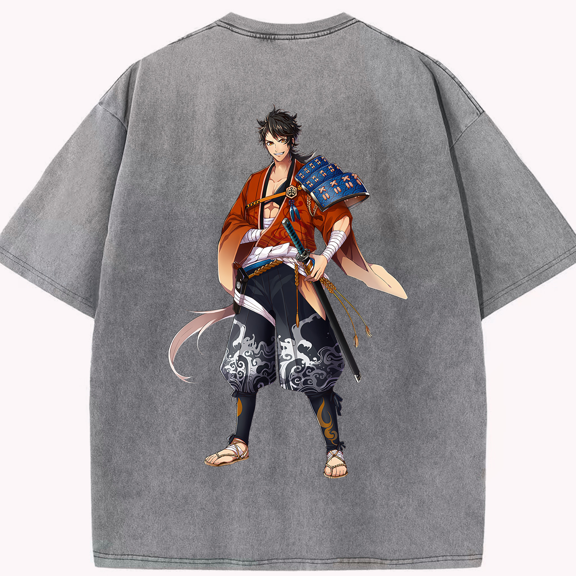 （画像用） 刀剣乱舞 Touken Ranbu 綿100% ヴィンテージ風 半袖Tシャツ（背面プリント）
