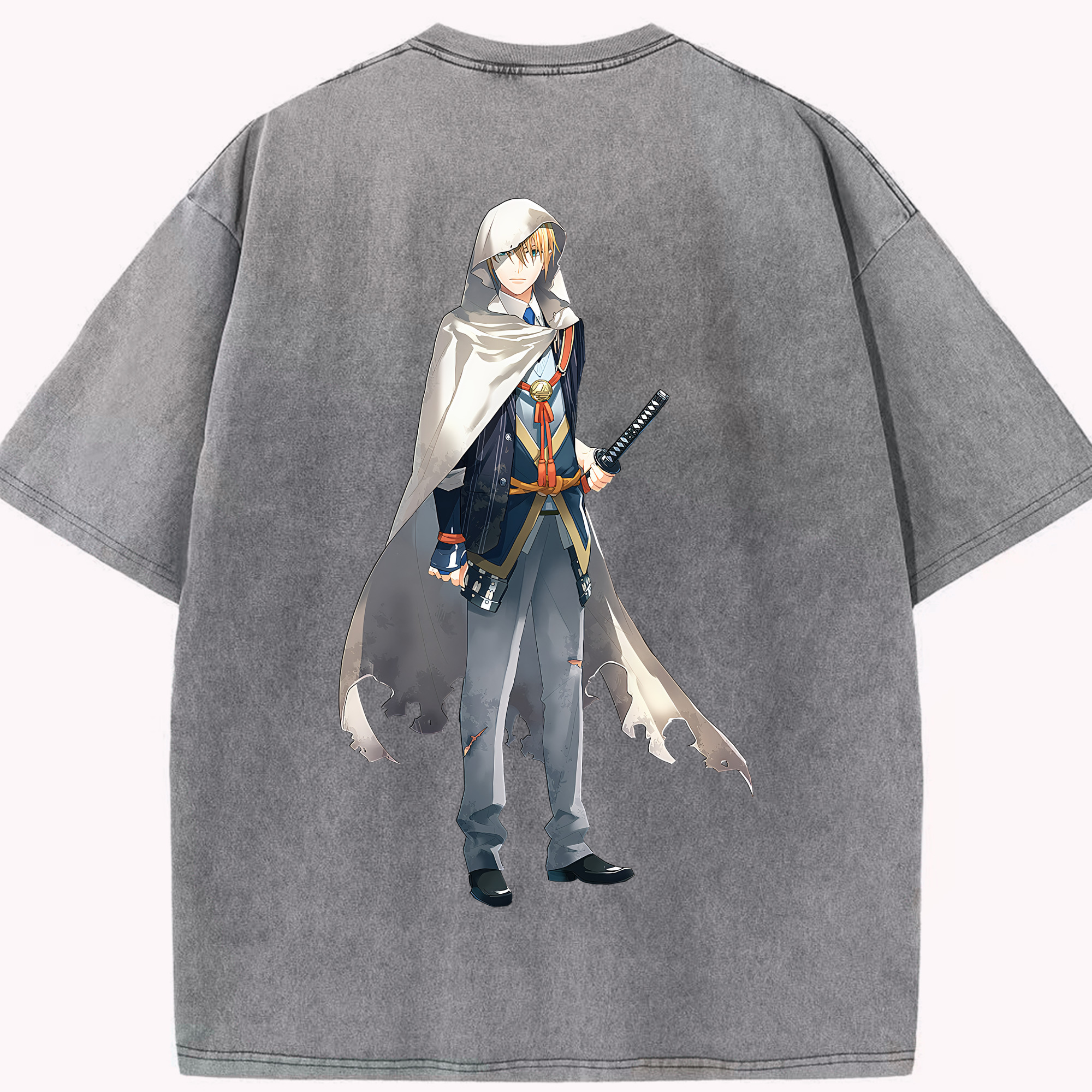 （画像用） 刀剣乱舞 Touken Ranbu 綿100% ヴィンテージ風 半袖Tシャツ（背面プリント）