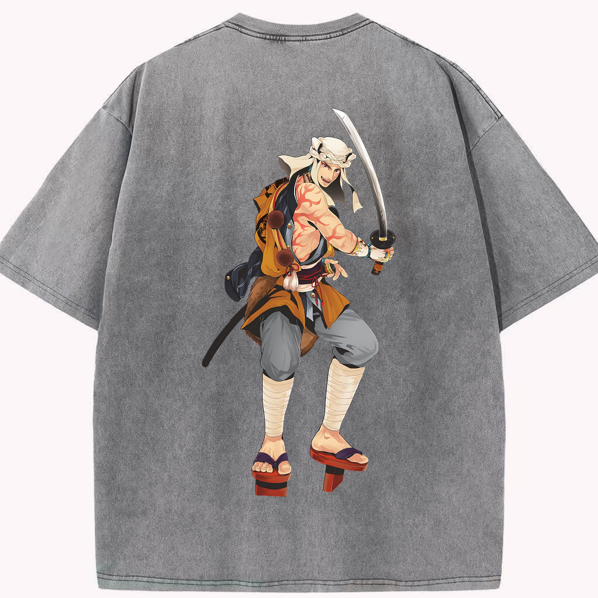 （画像用） 刀剣乱舞 Touken Ranbu 綿100% ヴィンテージ風 半袖Tシャツ（背面プリント）
