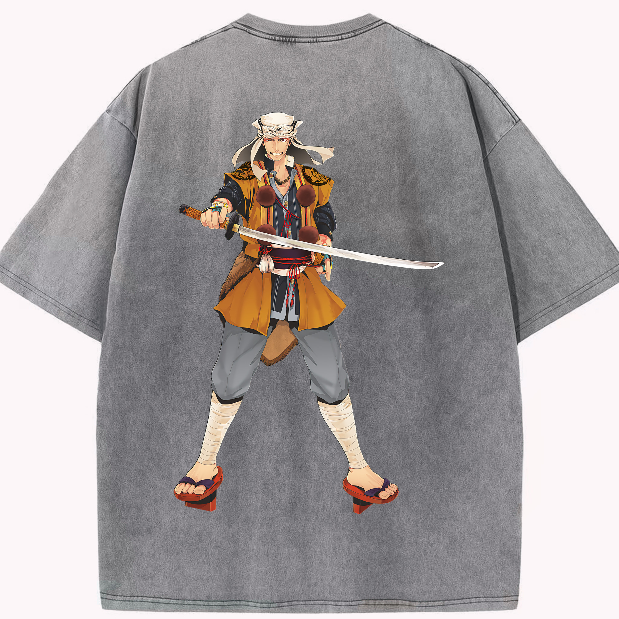 （画像用） 刀剣乱舞 Touken Ranbu 綿100% ヴィンテージ風 半袖Tシャツ（背面プリント）