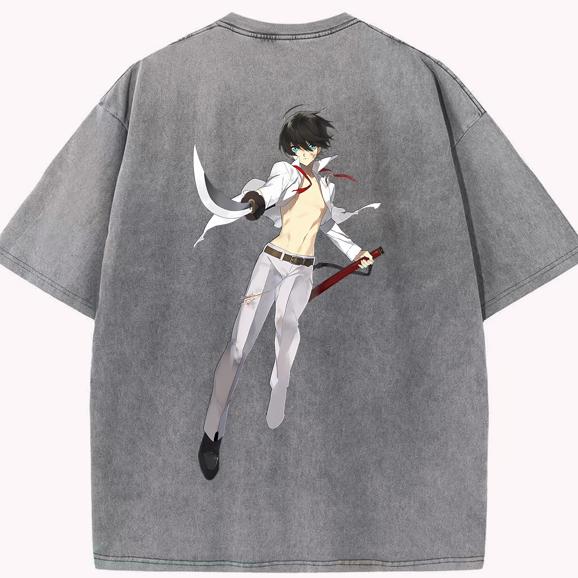 （画像用） 刀剣乱舞 Touken Ranbu 綿100% ヴィンテージ風 半袖Tシャツ（背面プリント）