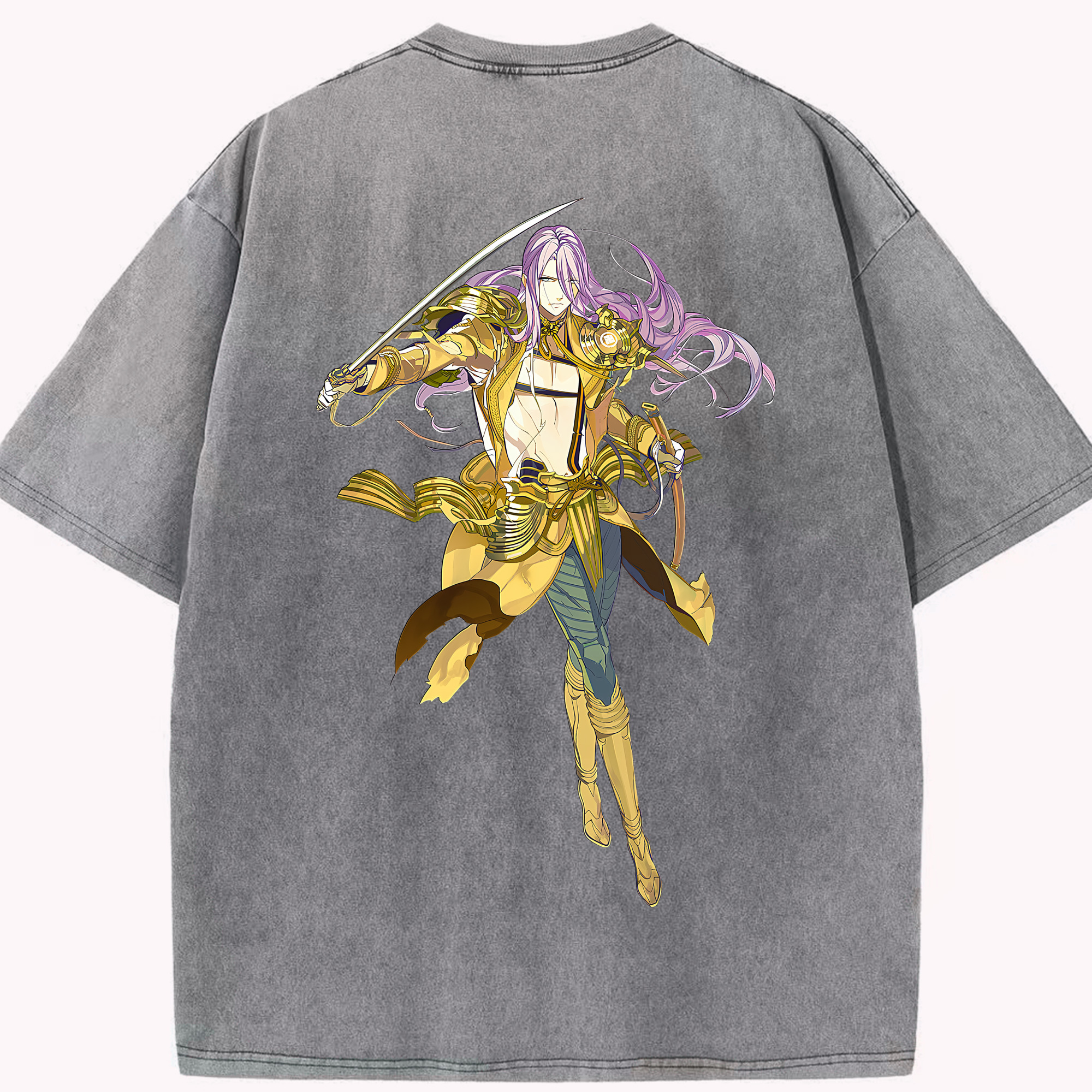 （画像用） 刀剣乱舞 Touken Ranbu 綿100% ヴィンテージ風 半袖Tシャツ（背面プリント）