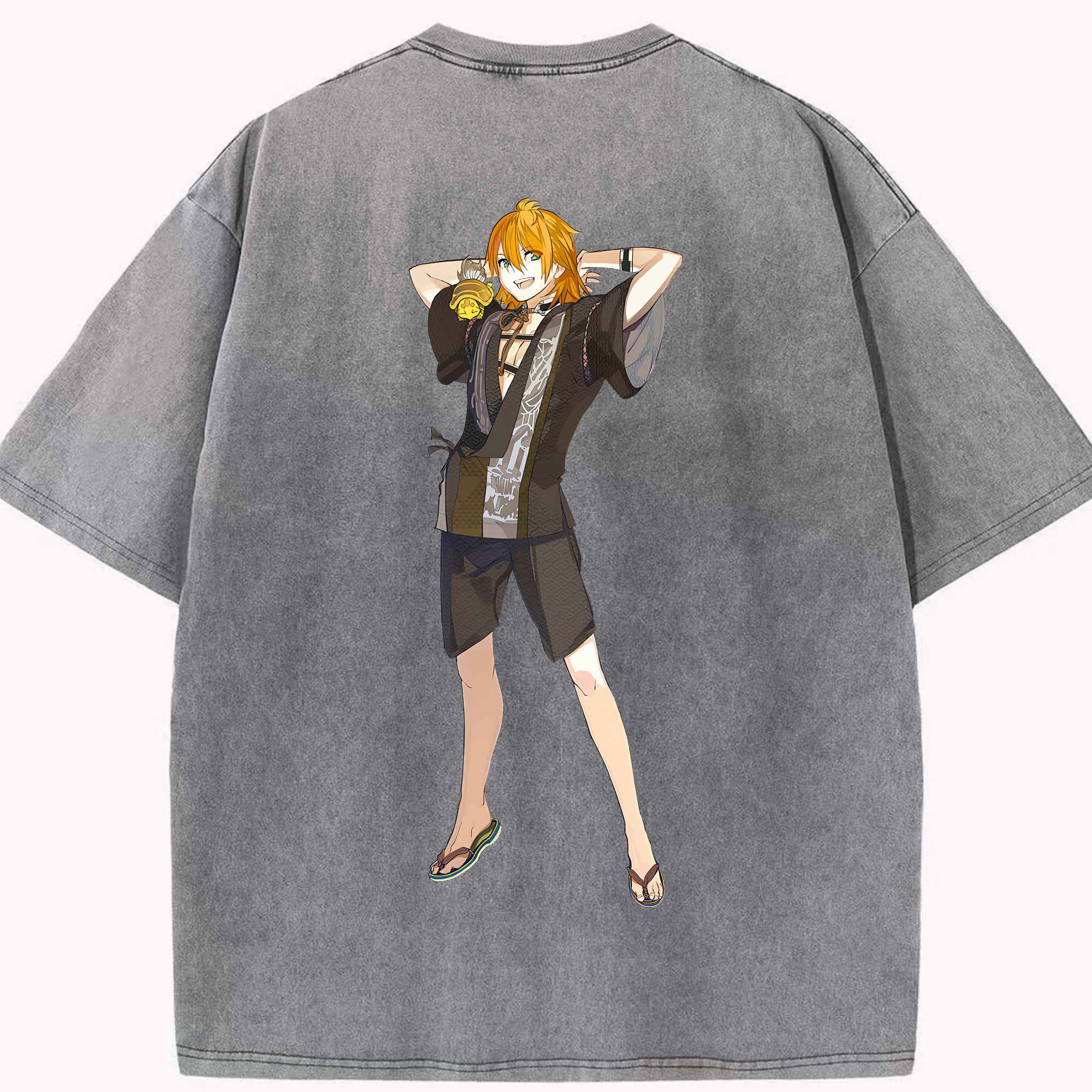 （画像用） 刀剣乱舞 Touken Ranbu 綿100% ヴィンテージ風 半袖Tシャツ（背面プリント）
