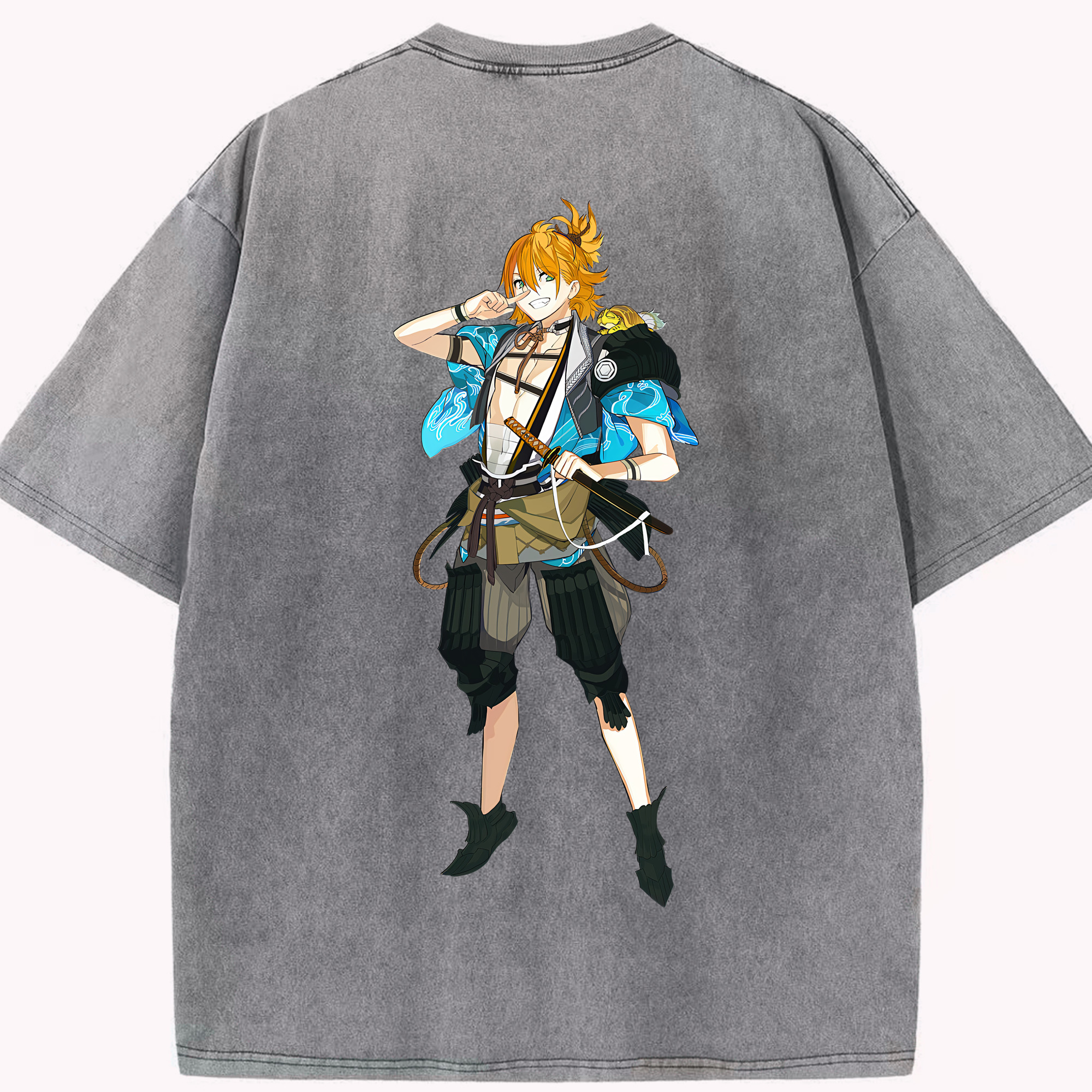 （画像用） 刀剣乱舞 Touken Ranbu 綿100% ヴィンテージ風 半袖Tシャツ（背面プリント）