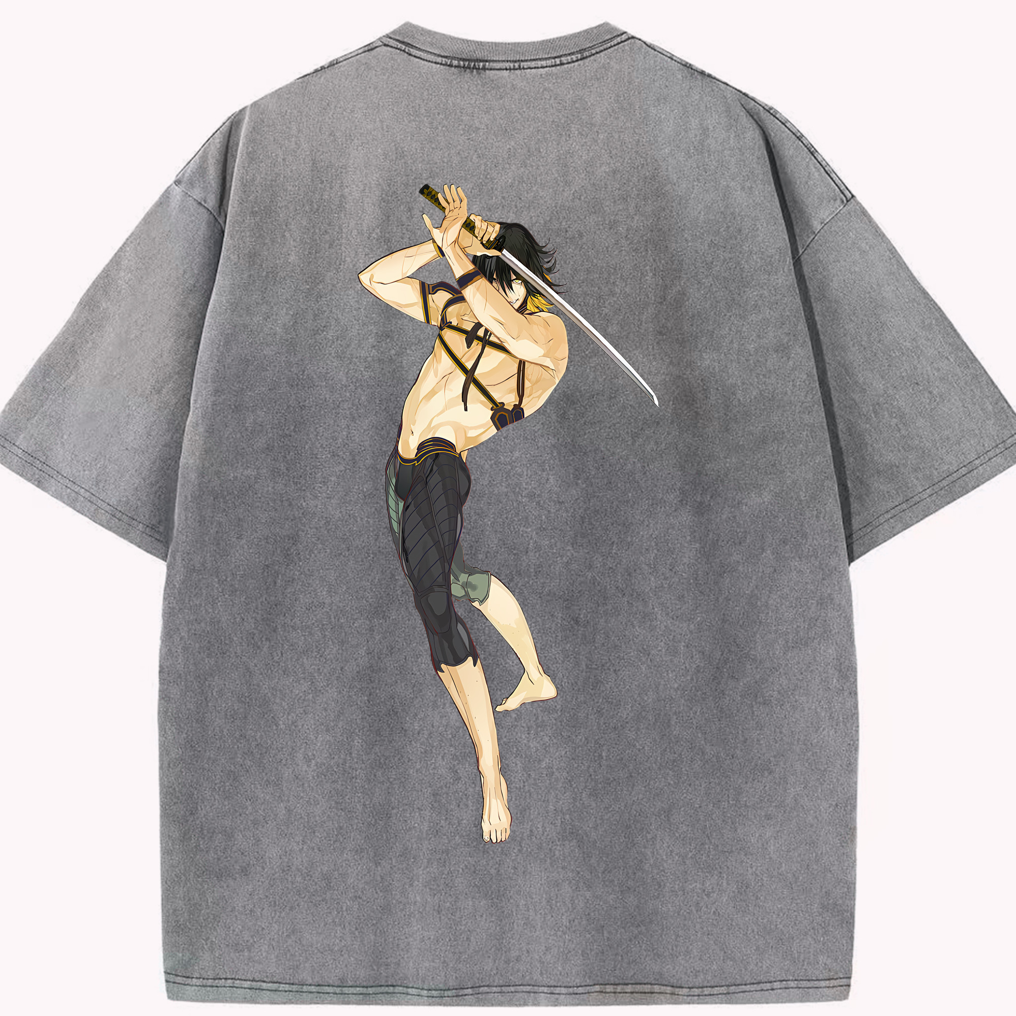 （画像用） 刀剣乱舞 Touken Ranbu 綿100% ヴィンテージ風 半袖Tシャツ（背面プリント）