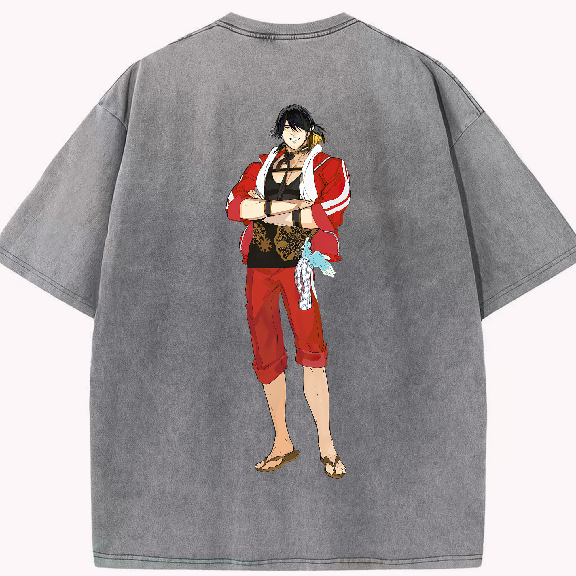 （画像用） 刀剣乱舞 Touken Ranbu 綿100% ヴィンテージ風 半袖Tシャツ（背面プリント）