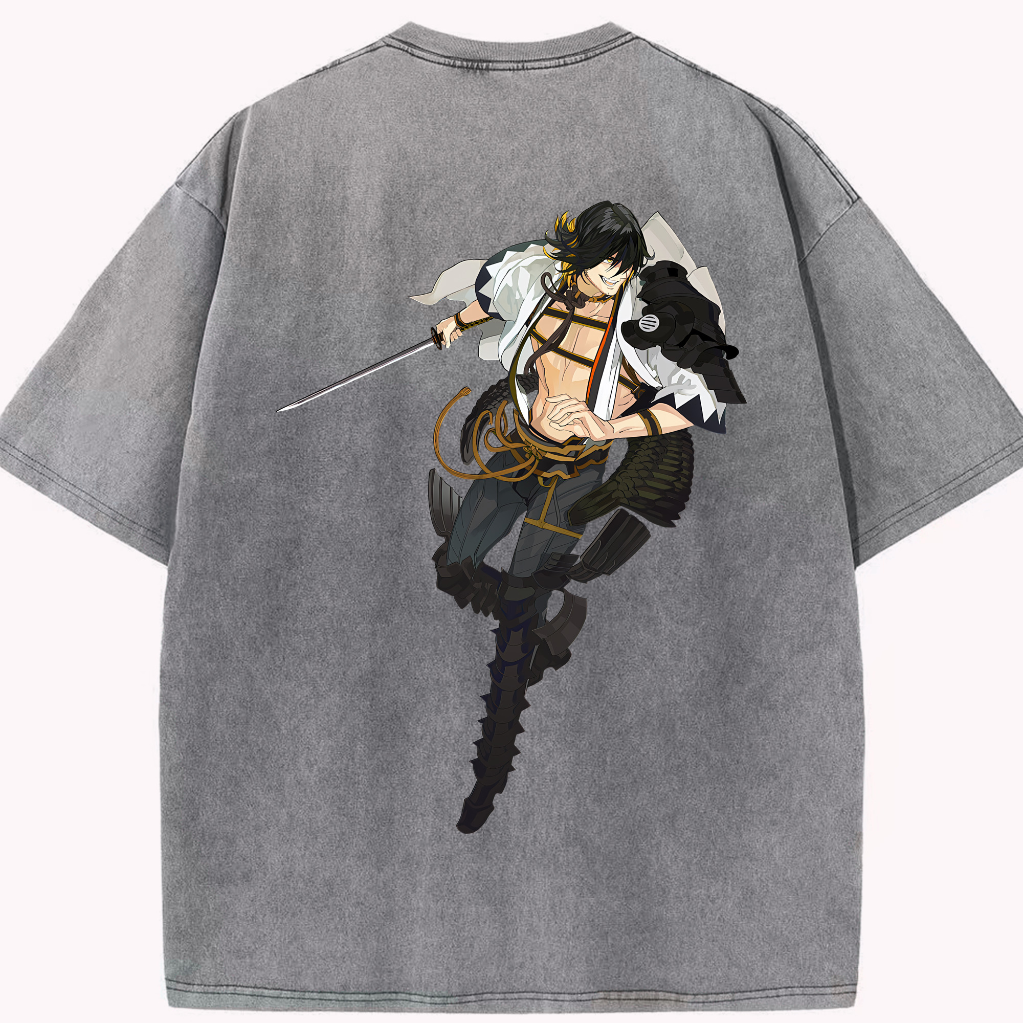 （画像用） 刀剣乱舞 Touken Ranbu 綿100% ヴィンテージ風 半袖Tシャツ（背面プリント）