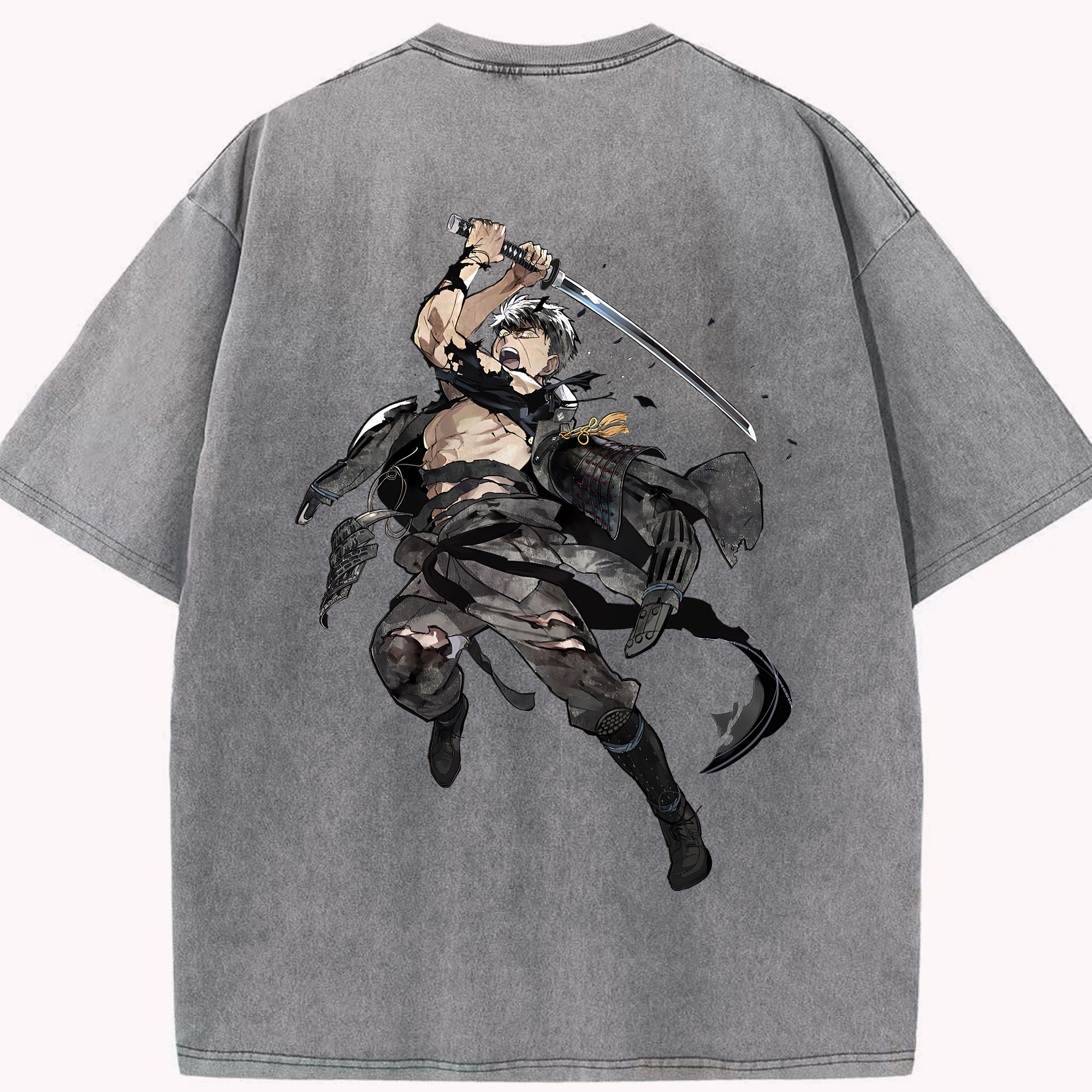 （画像用） 刀剣乱舞 Touken Ranbu 綿100% ヴィンテージ風 半袖Tシャツ（背面プリント）