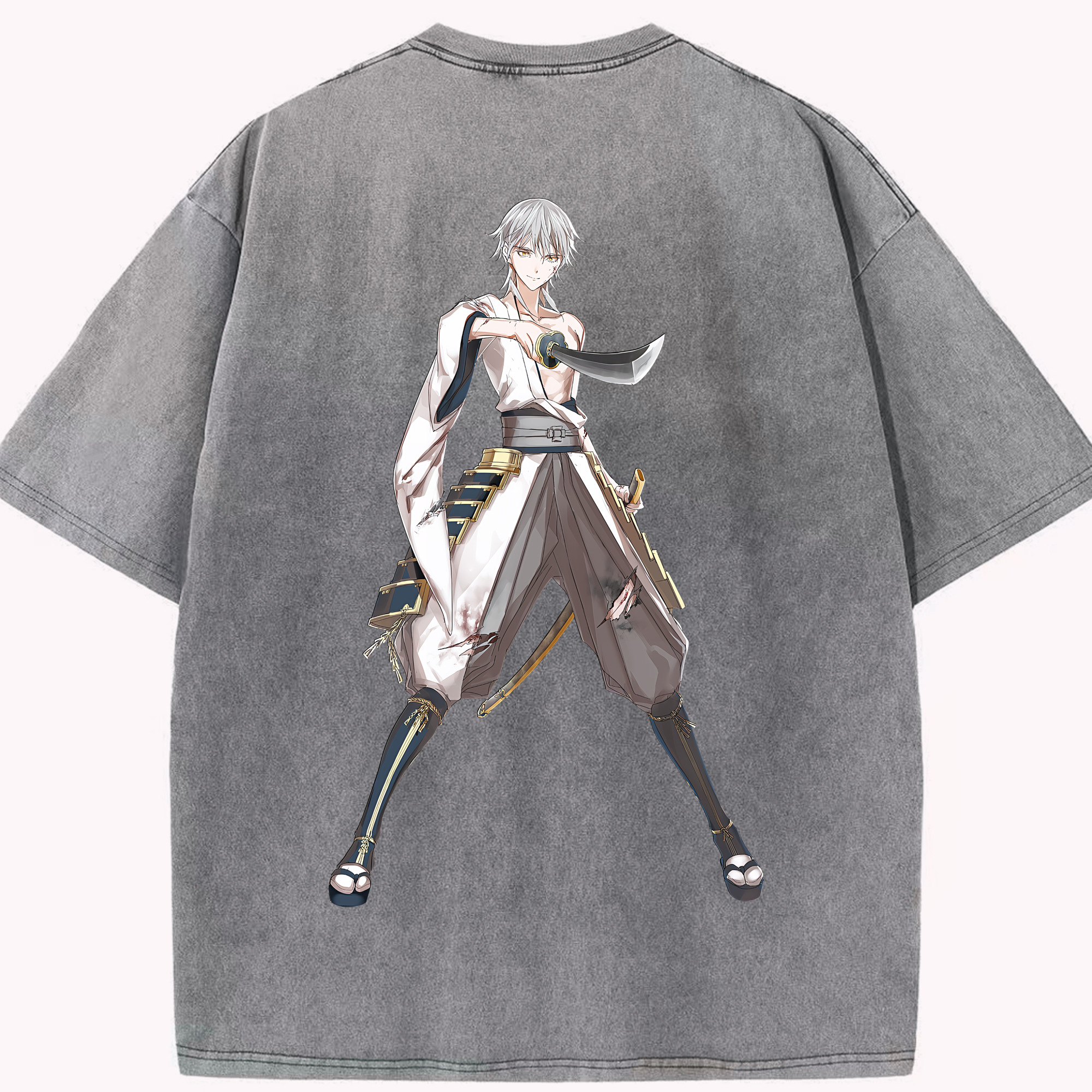 （画像用） 刀剣乱舞 Touken Ranbu 綿100% ヴィンテージ風 半袖Tシャツ（背面プリント）