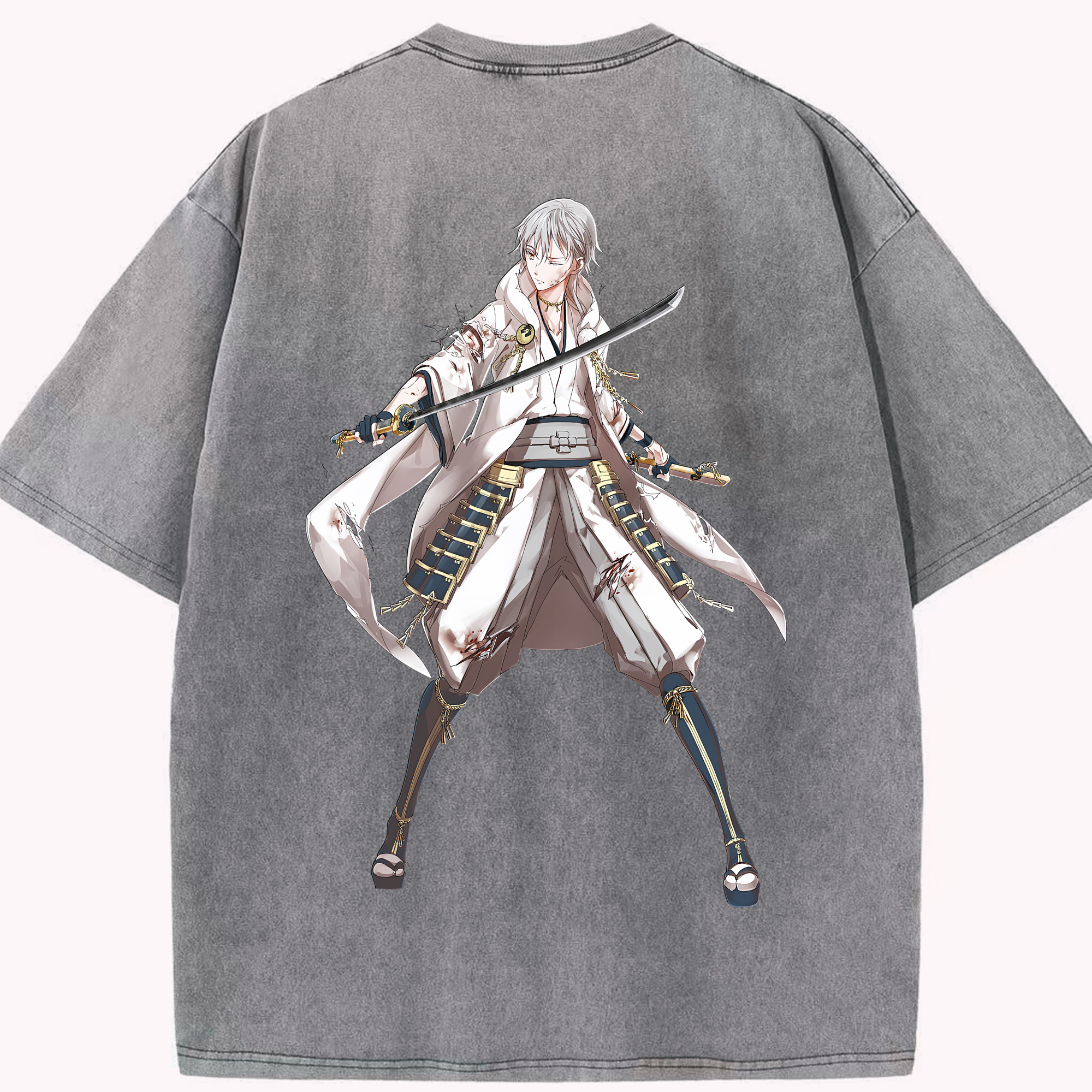 （画像用） 刀剣乱舞 Touken Ranbu 綿100% ヴィンテージ風 半袖Tシャツ（背面プリント）
