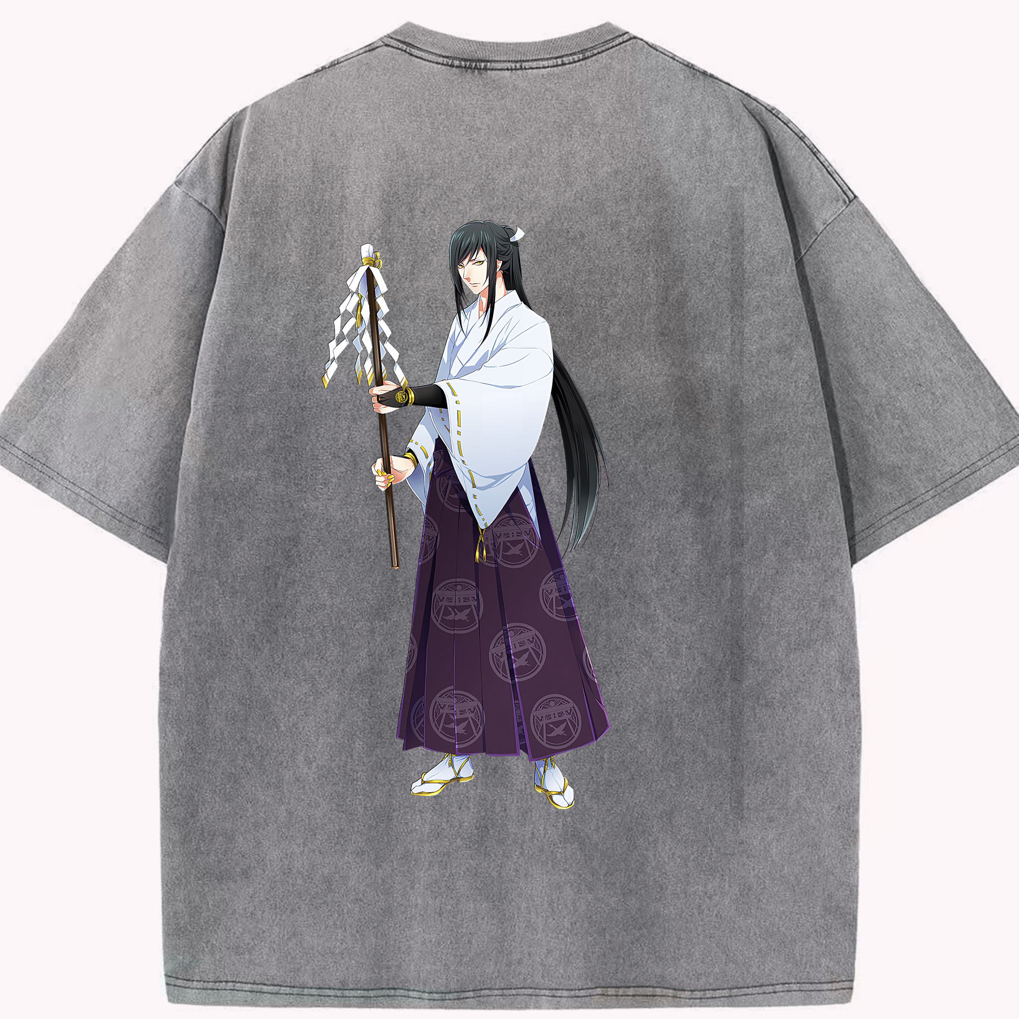 （画像用） 刀剣乱舞 Touken Ranbu 綿100% ヴィンテージ風 半袖Tシャツ（背面プリント）