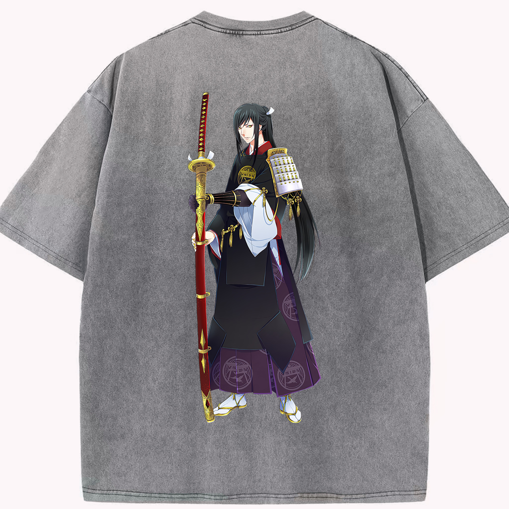 （画像用） 刀剣乱舞 Touken Ranbu 綿100% ヴィンテージ風 半袖Tシャツ（背面プリント）