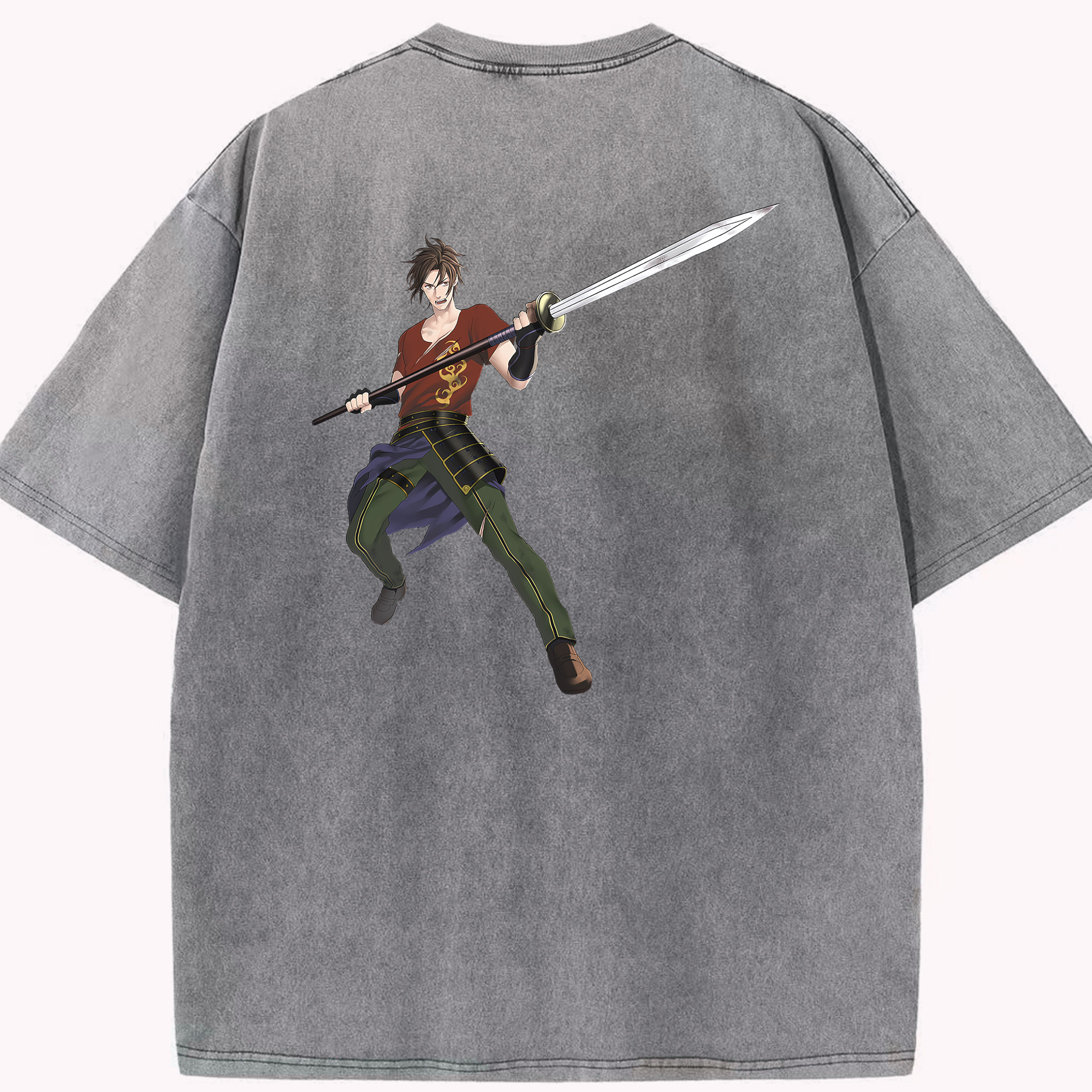 （画像用） 刀剣乱舞 Touken Ranbu 綿100% ヴィンテージ風 半袖Tシャツ（背面プリント）
