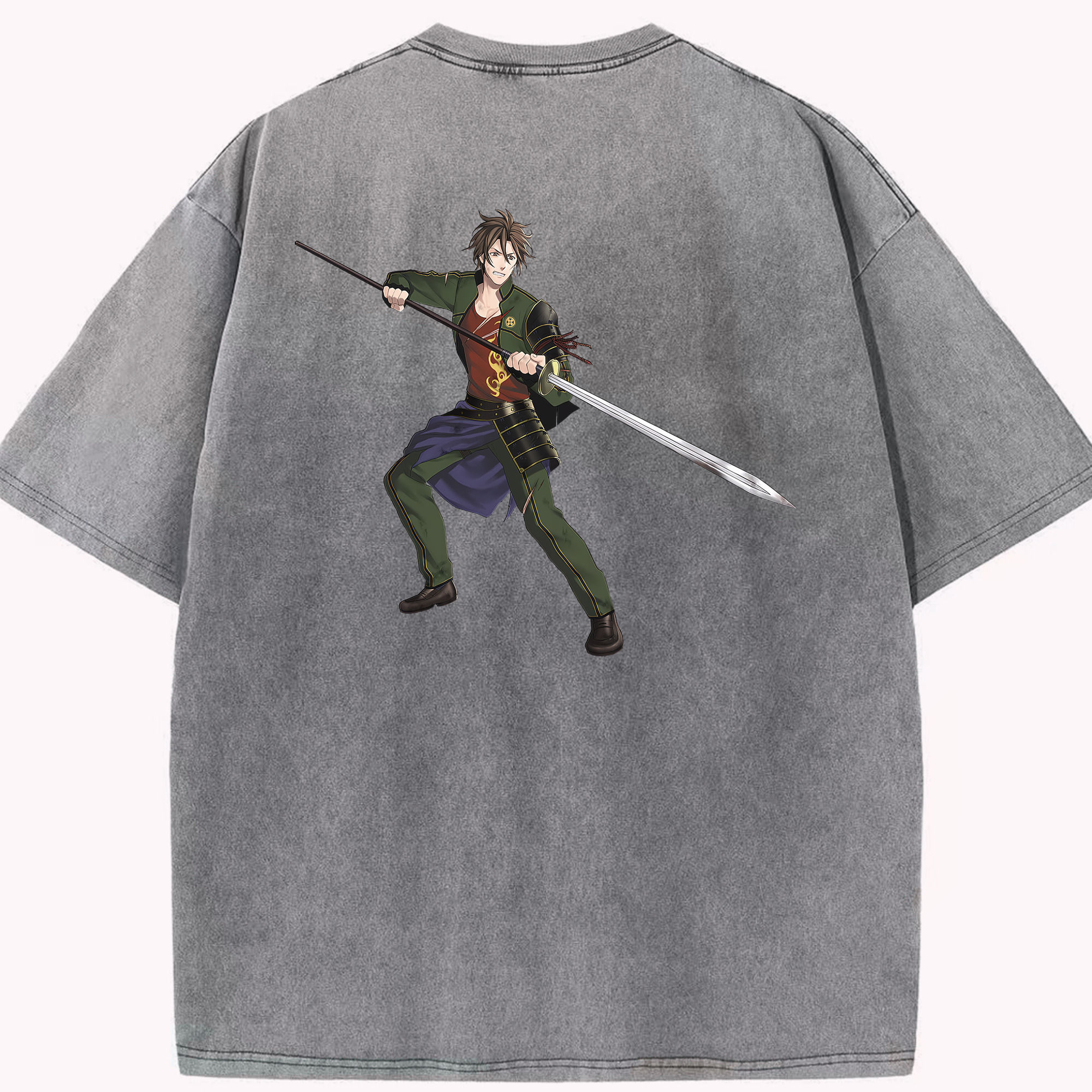 （画像用） 刀剣乱舞 Touken Ranbu 綿100% ヴィンテージ風 半袖Tシャツ（背面プリント）