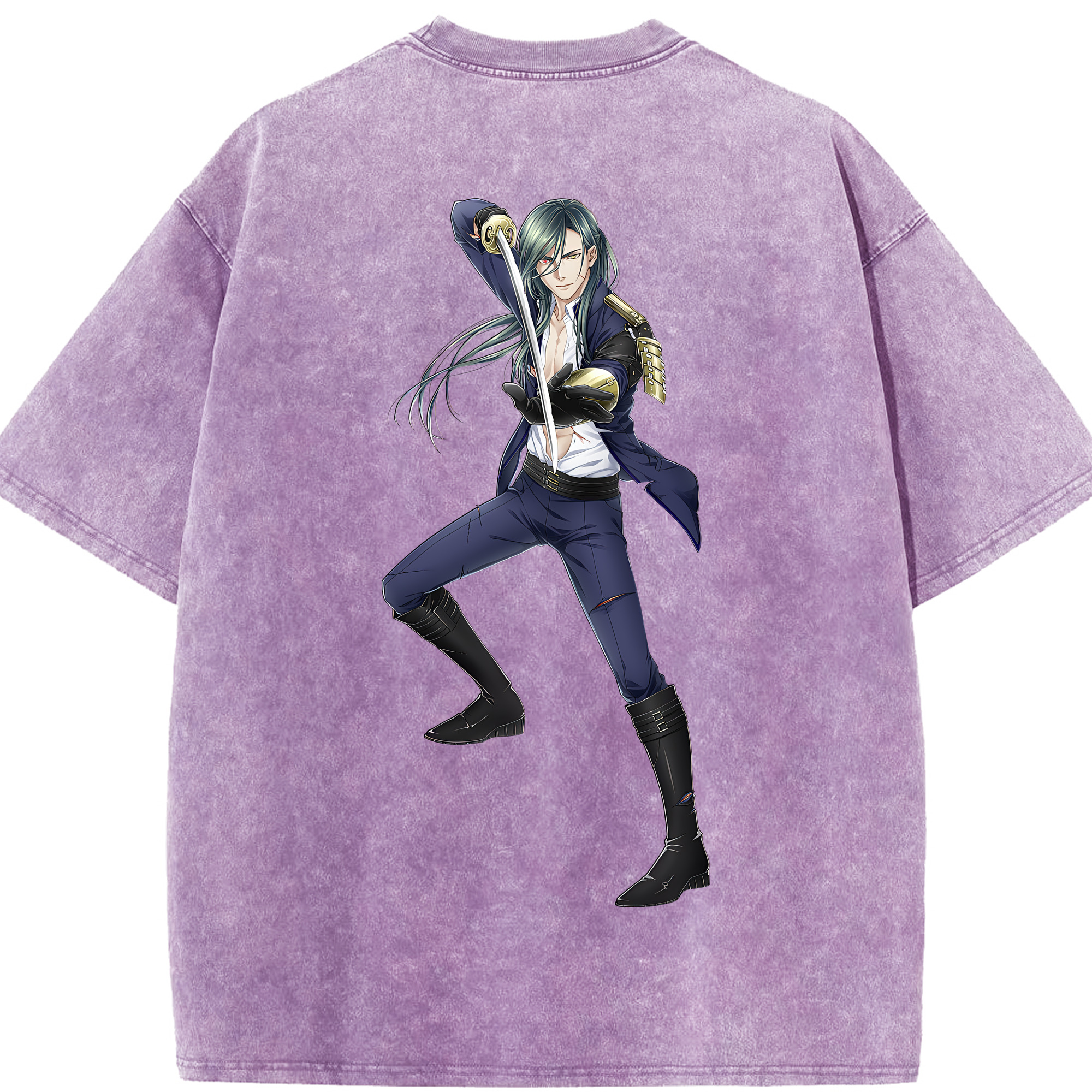 （画像用） 刀剣乱舞 Touken Ranbu 綿100% ヴィンテージ風 半袖Tシャツ（背面プリント）