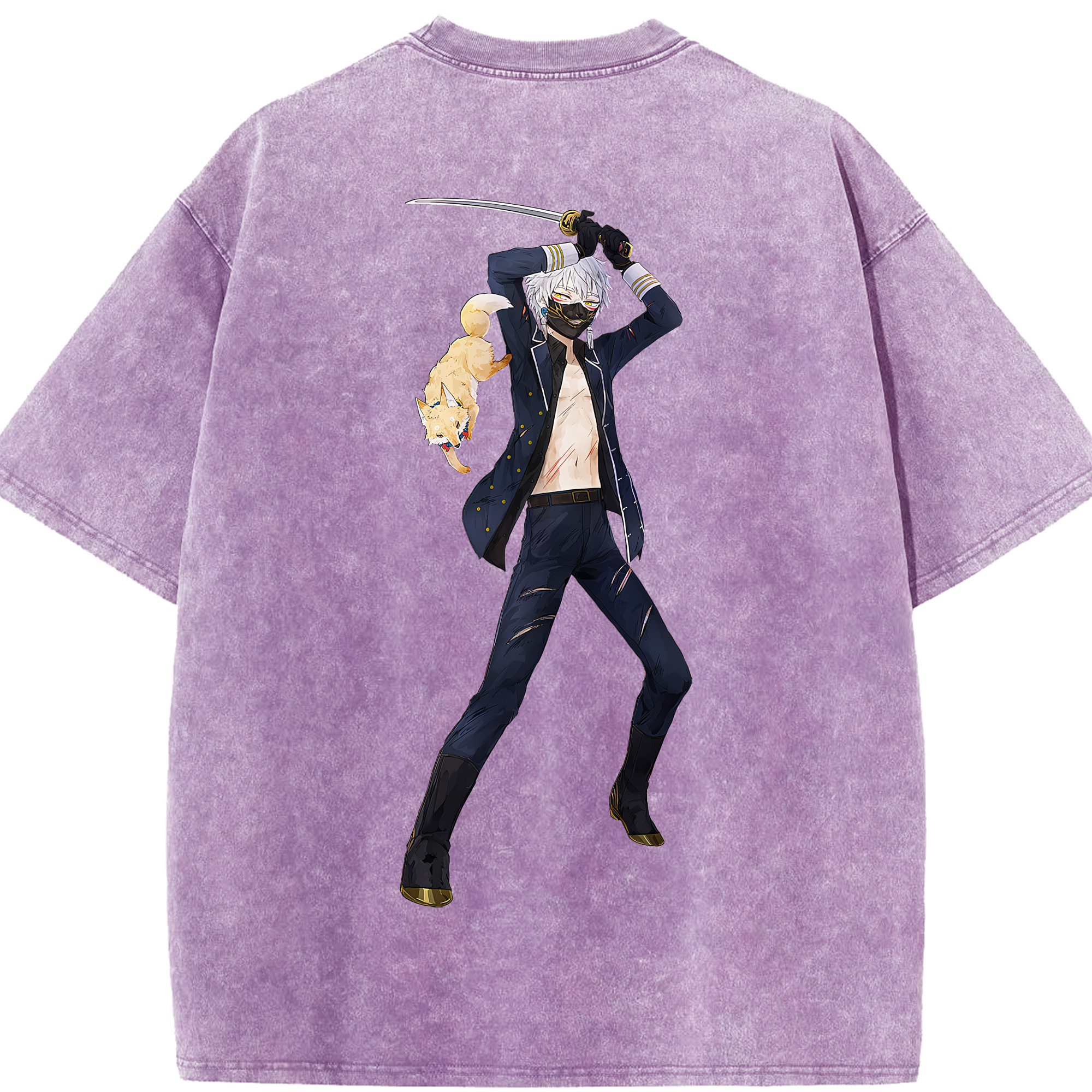 （画像用） 刀剣乱舞 Touken Ranbu 綿100% ヴィンテージ風 半袖Tシャツ（背面プリント）