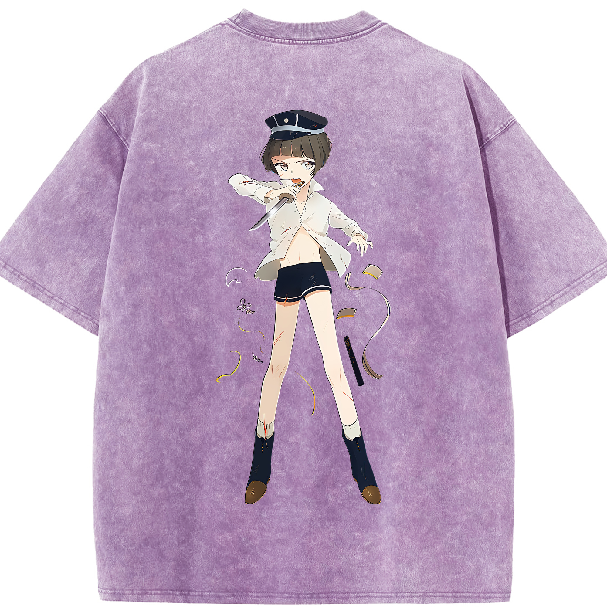 （画像用） 刀剣乱舞 Touken Ranbu 綿100% ヴィンテージ風 半袖Tシャツ（背面プリント）