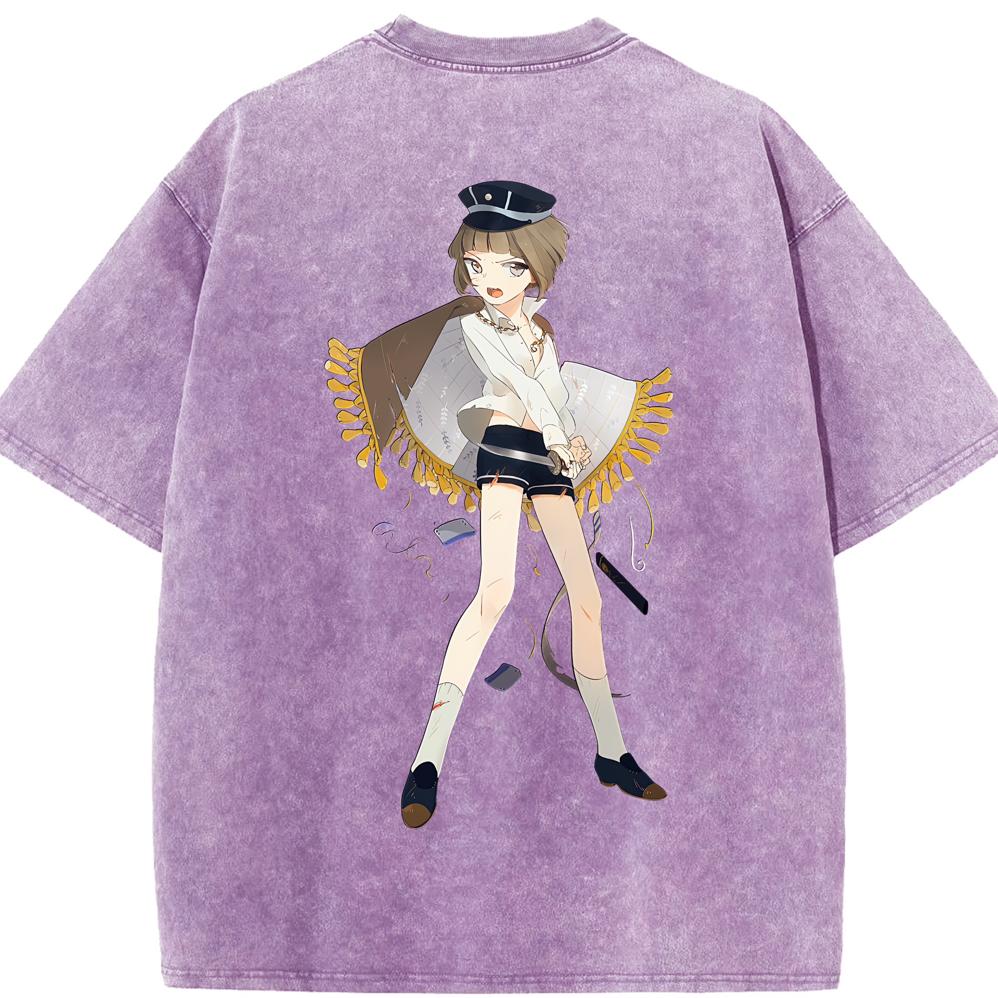 （画像用） 刀剣乱舞 Touken Ranbu 綿100% ヴィンテージ風 半袖Tシャツ（背面プリント）