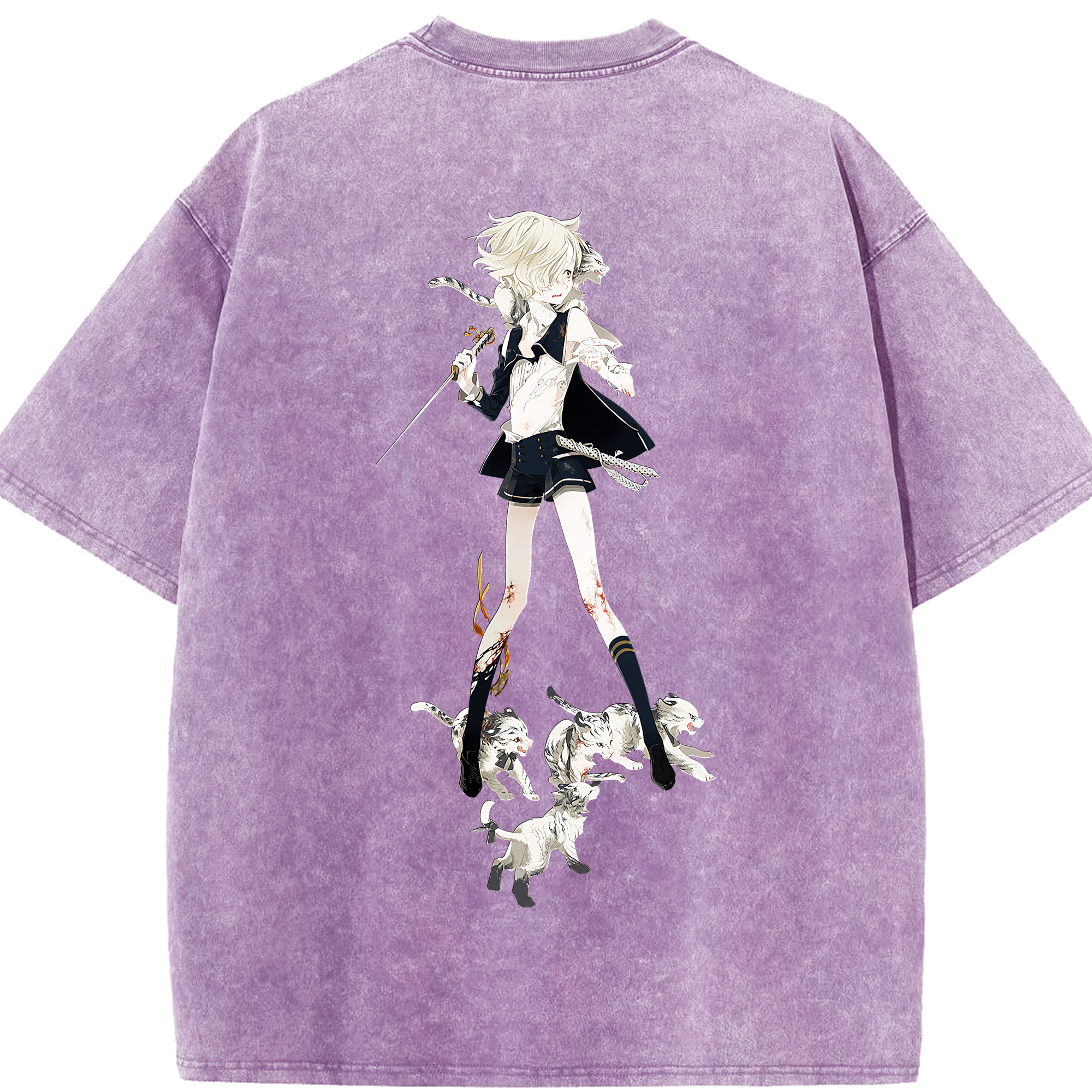 （画像用） 刀剣乱舞 Touken Ranbu 綿100% ヴィンテージ風 半袖Tシャツ（背面プリント）