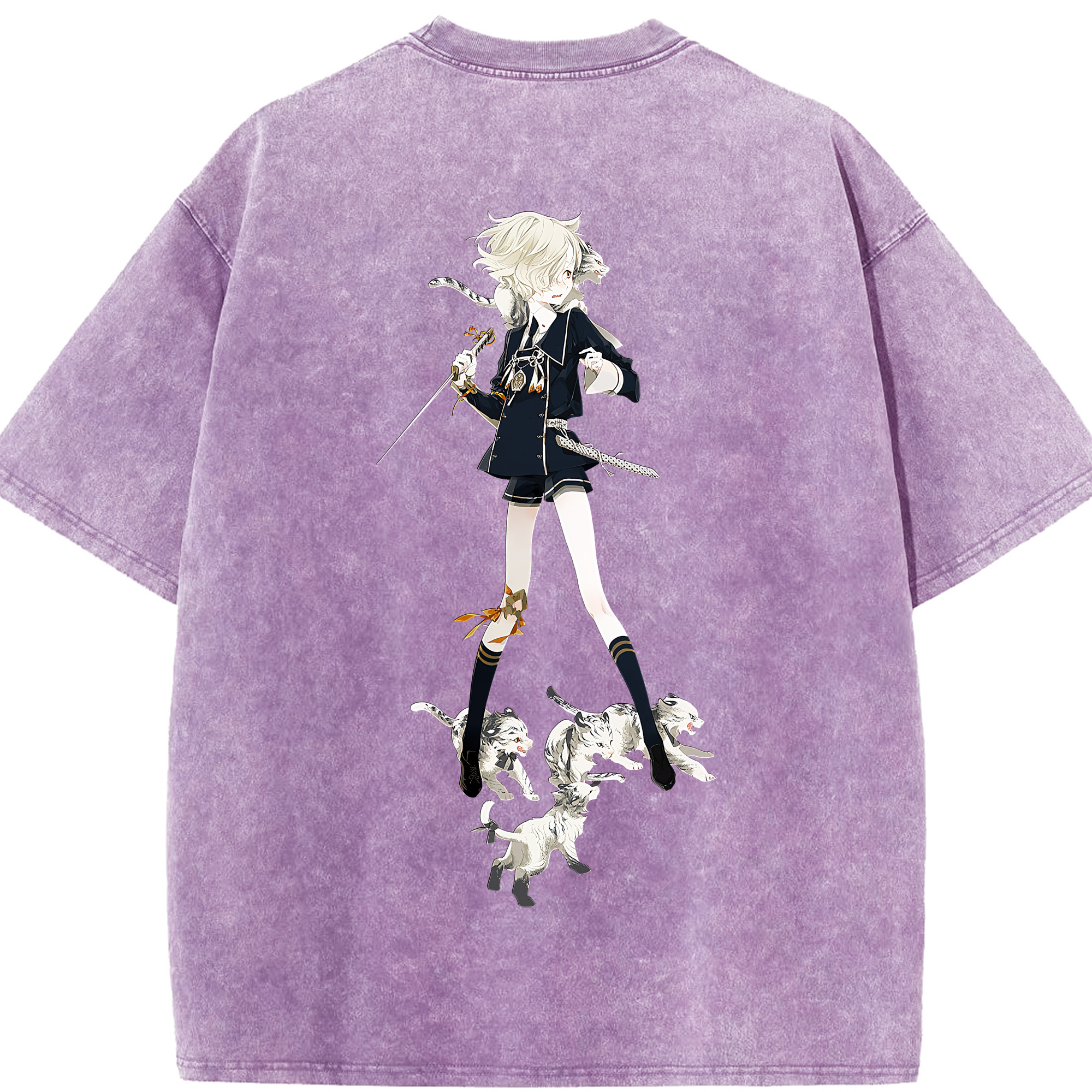 （画像用） 刀剣乱舞 Touken Ranbu 綿100% ヴィンテージ風 半袖Tシャツ（背面プリント）