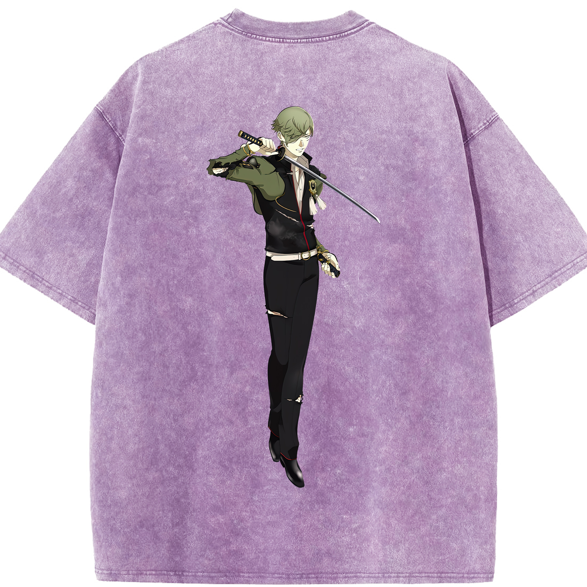 （画像用） 刀剣乱舞 Touken Ranbu 綿100% ヴィンテージ風 半袖Tシャツ（背面プリント）