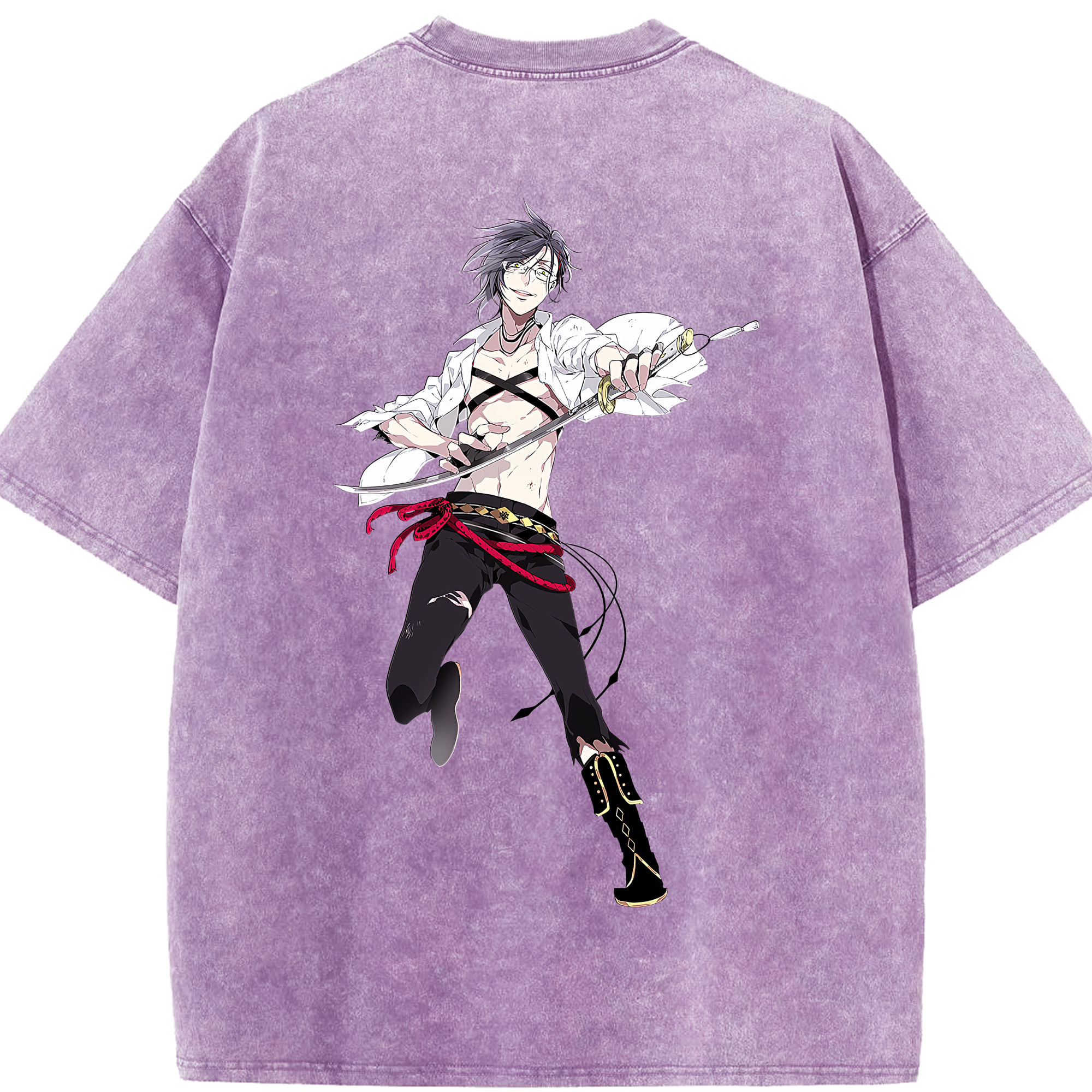 （画像用） 刀剣乱舞 Touken Ranbu 綿100% ヴィンテージ風 半袖Tシャツ（背面プリント）