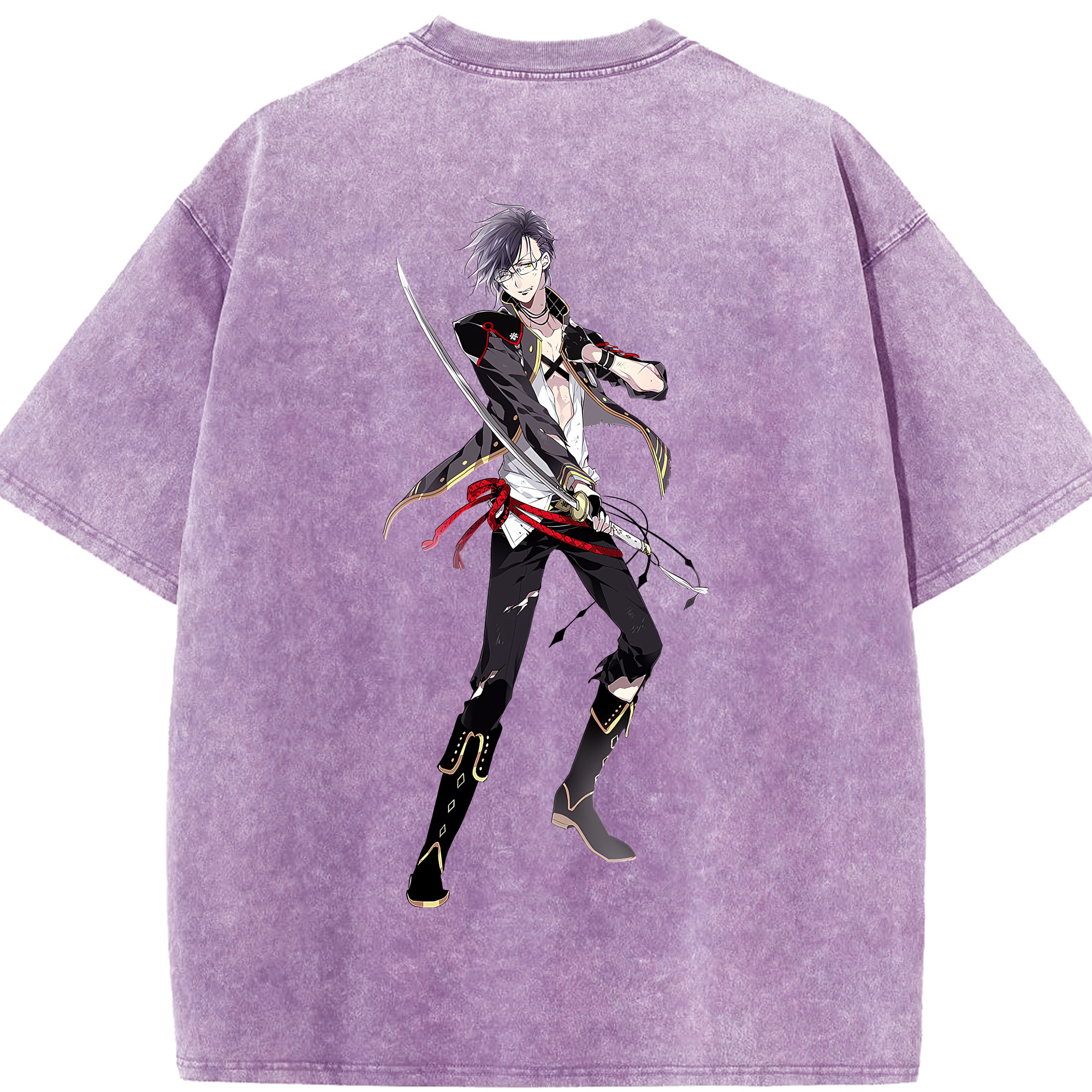 （画像用） 刀剣乱舞 Touken Ranbu 綿100% ヴィンテージ風 半袖Tシャツ（背面プリント）