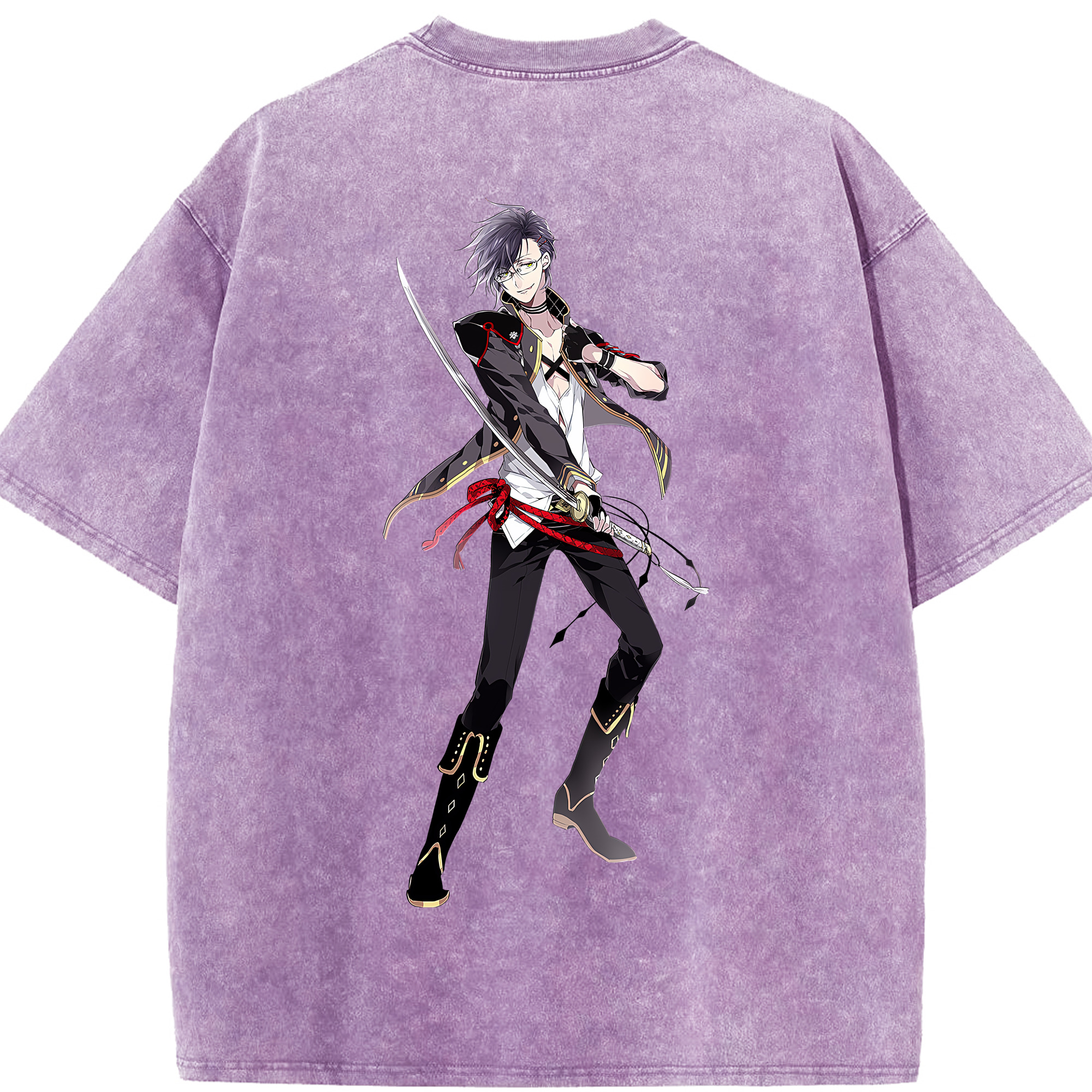（画像用） 刀剣乱舞 Touken Ranbu 綿100% ヴィンテージ風 半袖Tシャツ（背面プリント）