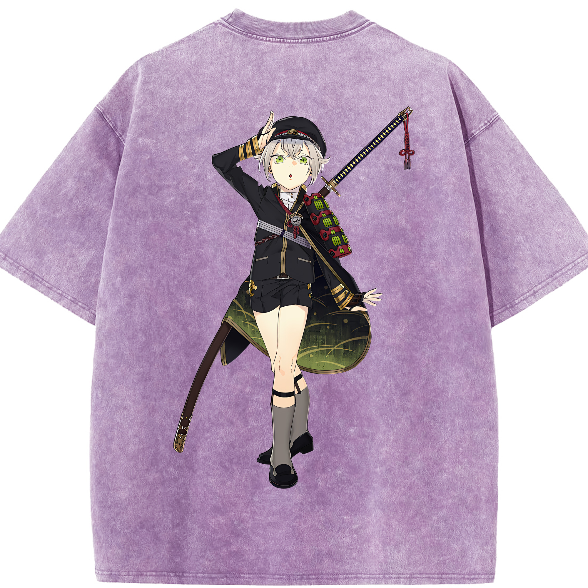 （画像用） 刀剣乱舞 Touken Ranbu 綿100% ヴィンテージ風 半袖Tシャツ（背面プリント）