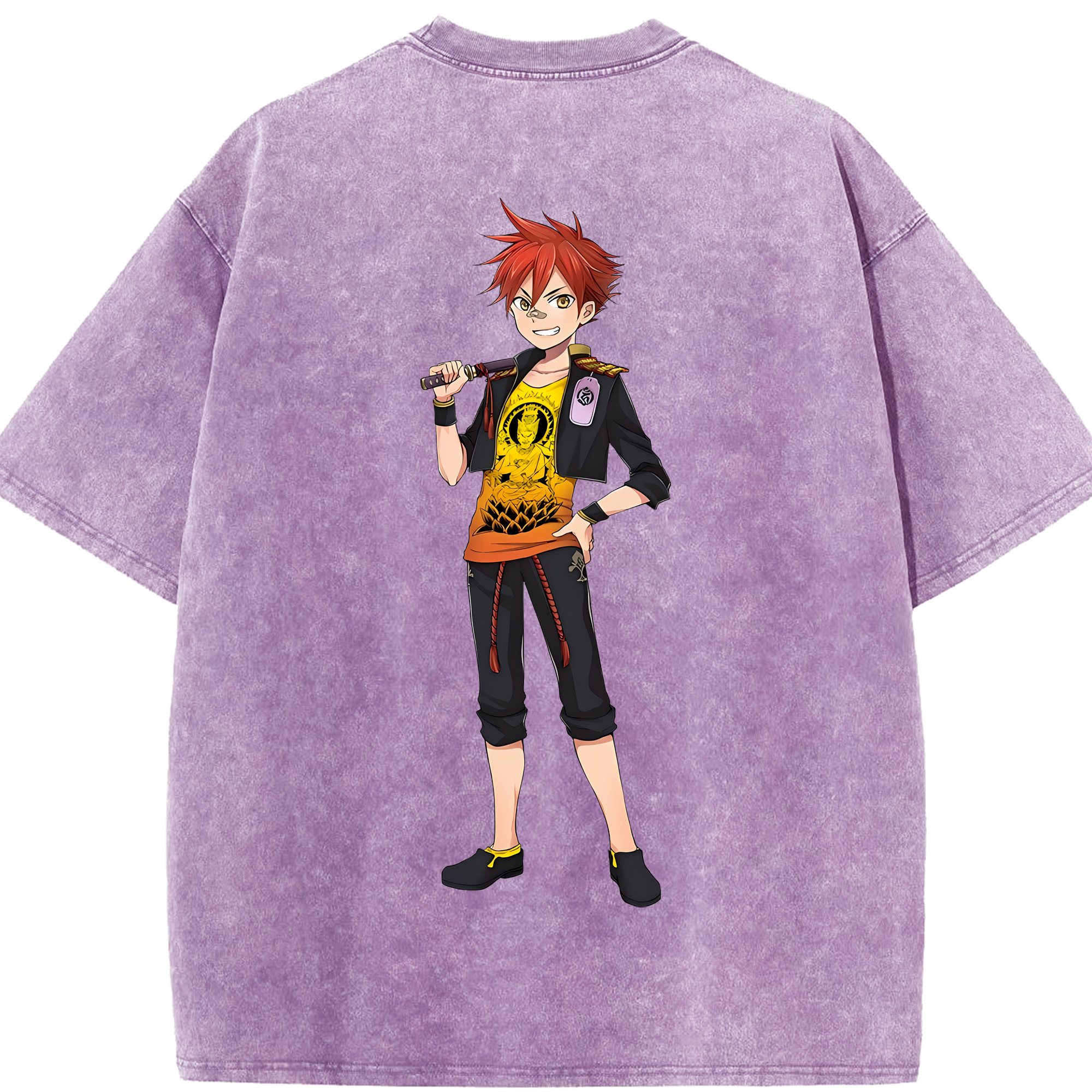 （画像用） 刀剣乱舞 Touken Ranbu 綿100% ヴィンテージ風 半袖Tシャツ（背面プリント）