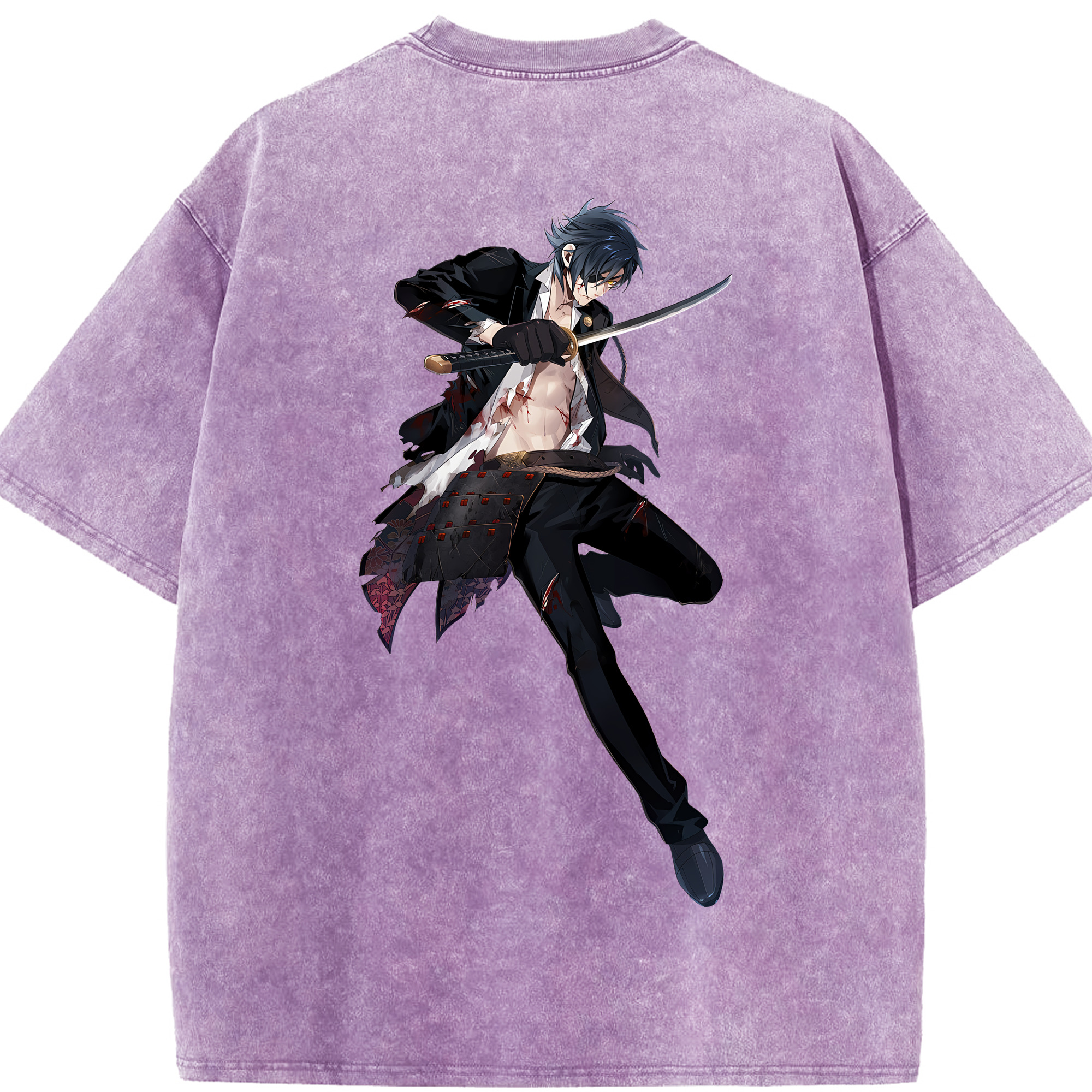 （画像用） 刀剣乱舞 Touken Ranbu 綿100% ヴィンテージ風 半袖Tシャツ（背面プリント）