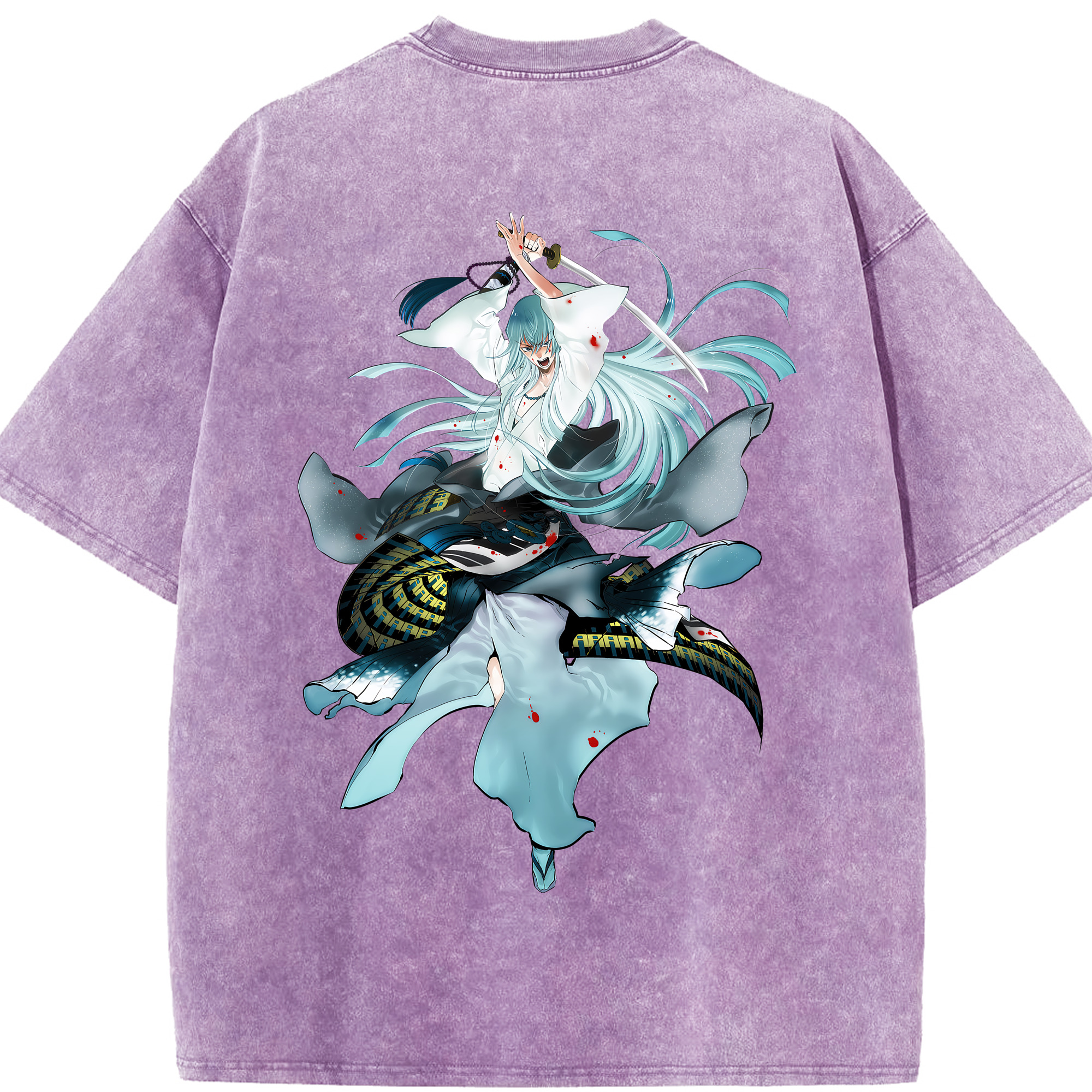 （画像用） 刀剣乱舞 Touken Ranbu 綿100% ヴィンテージ風 半袖Tシャツ（背面プリント）
