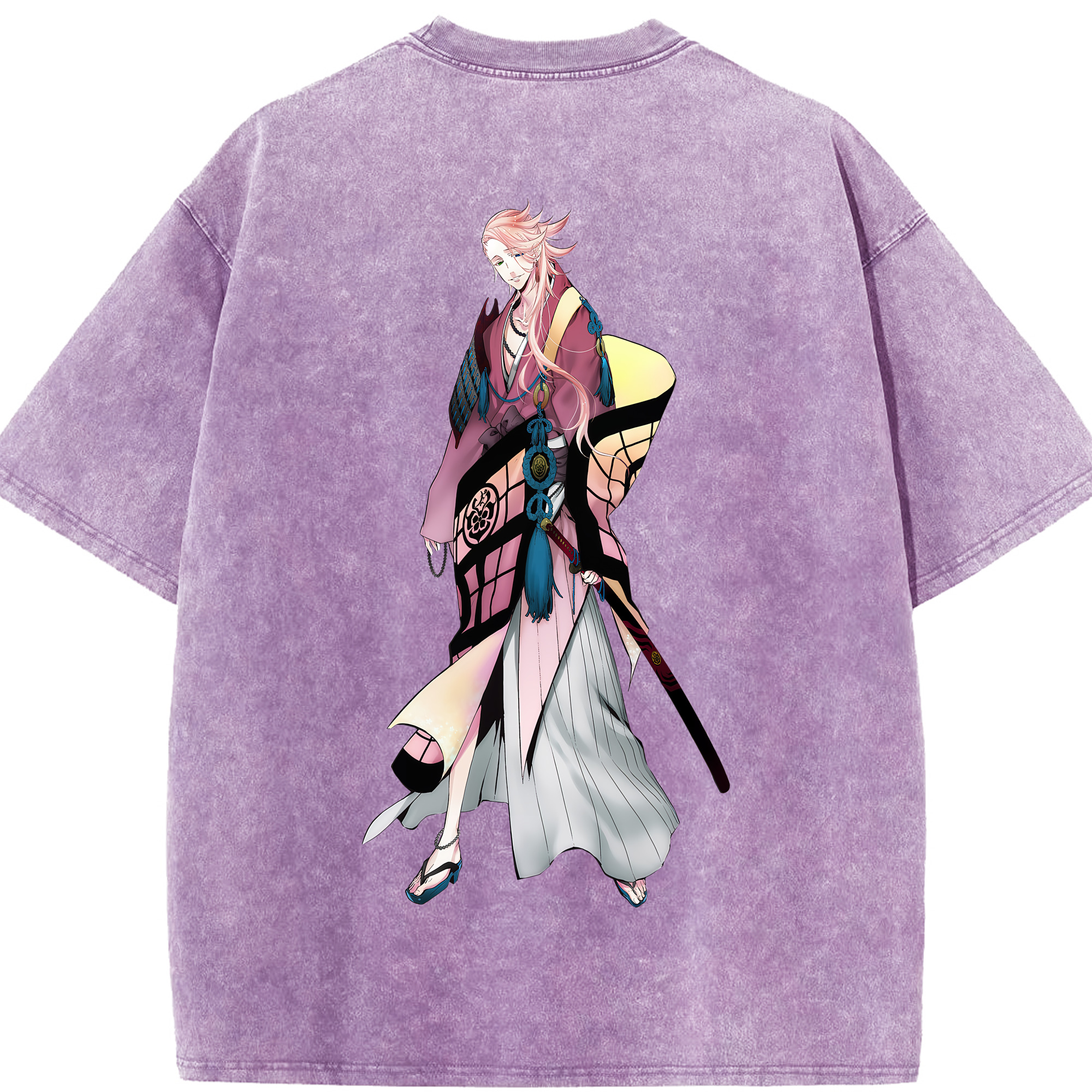 （画像用） 刀剣乱舞 Touken Ranbu 綿100% ヴィンテージ風 半袖Tシャツ（背面プリント）