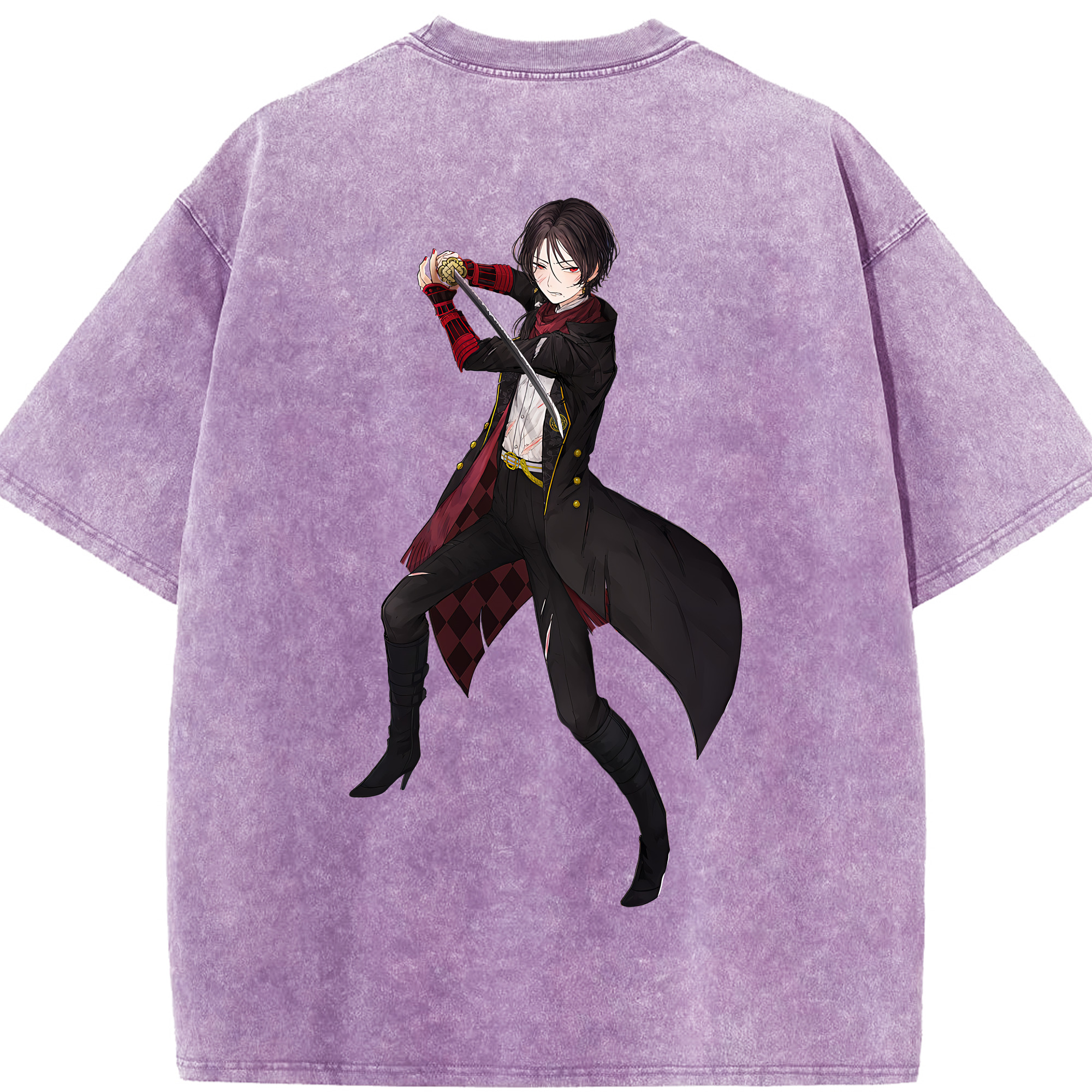 （画像用） 刀剣乱舞 Touken Ranbu 綿100% ヴィンテージ風 半袖Tシャツ（背面プリント）