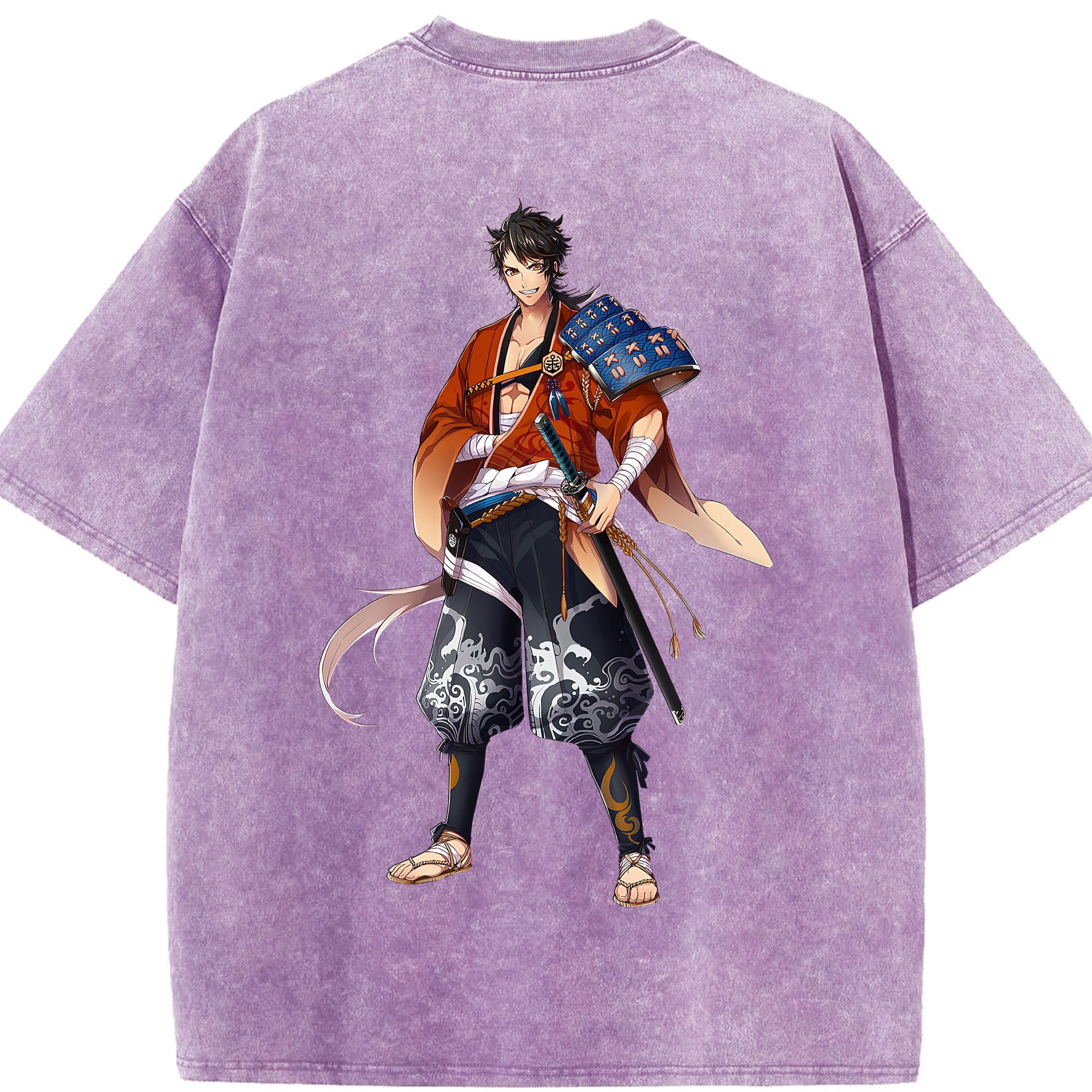 （画像用） 刀剣乱舞 Touken Ranbu 綿100% ヴィンテージ風 半袖Tシャツ（背面プリント）