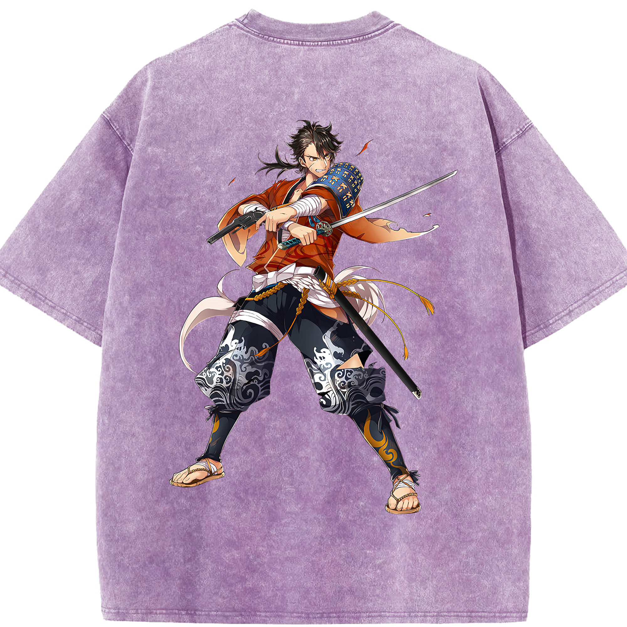 （画像用） 刀剣乱舞 Touken Ranbu 綿100% ヴィンテージ風 半袖Tシャツ（背面プリント）