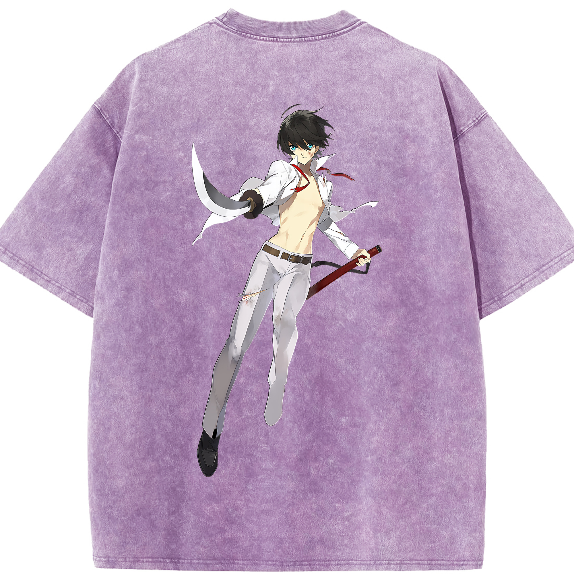 （画像用） 刀剣乱舞 Touken Ranbu 綿100% ヴィンテージ風 半袖Tシャツ（背面プリント）