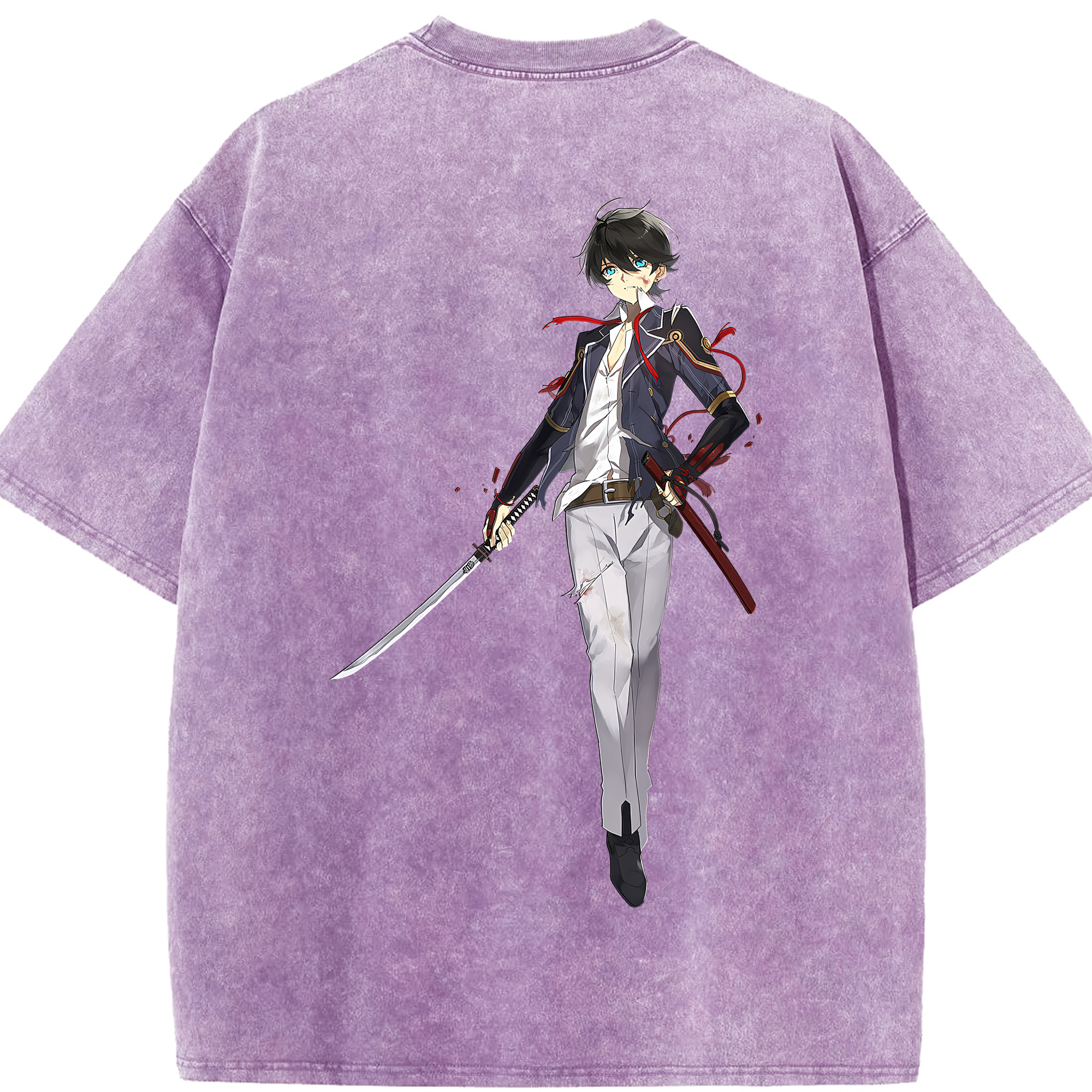 （画像用） 刀剣乱舞 Touken Ranbu 綿100% ヴィンテージ風 半袖Tシャツ（背面プリント）