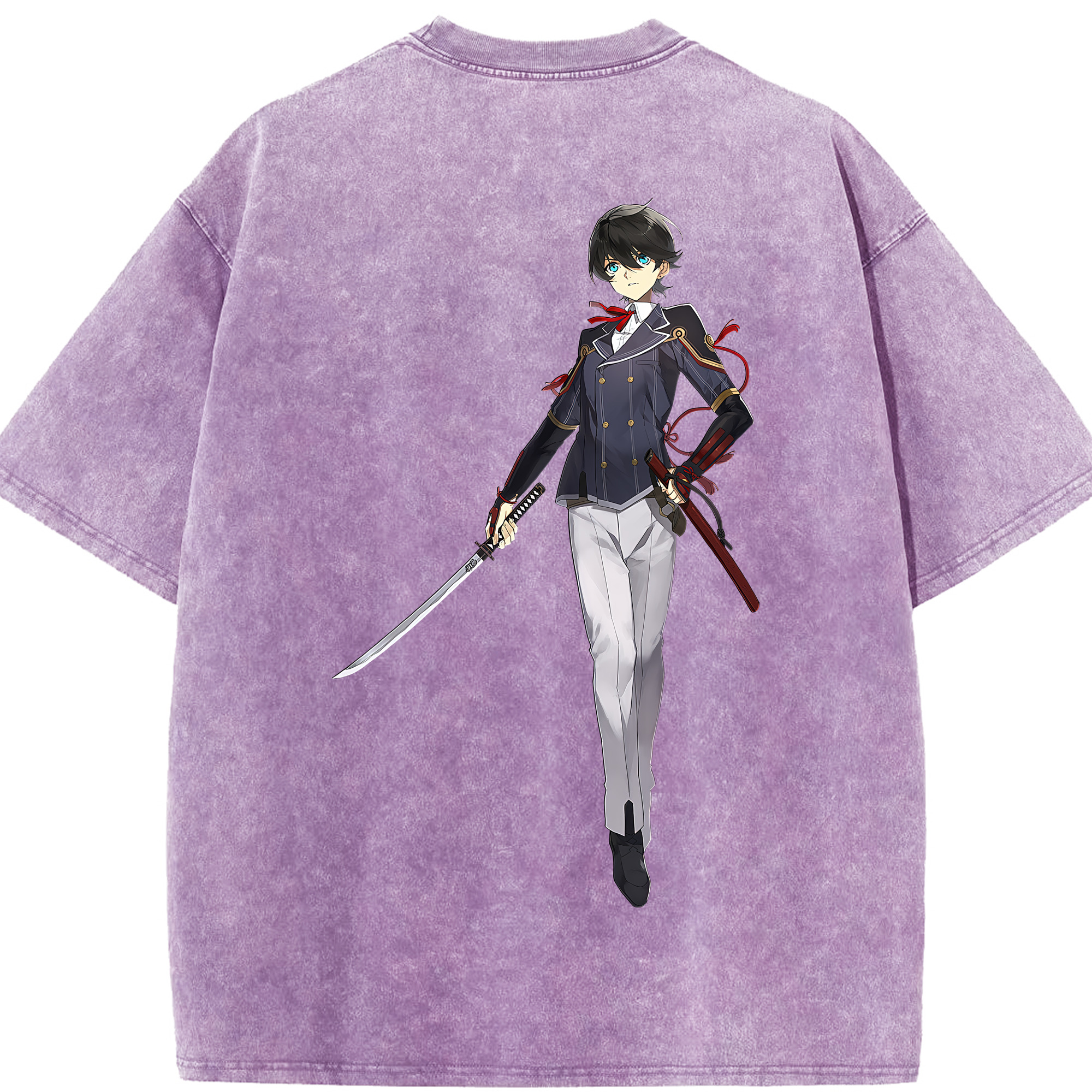 （画像用） 刀剣乱舞 Touken Ranbu 綿100% ヴィンテージ風 半袖Tシャツ（背面プリント）