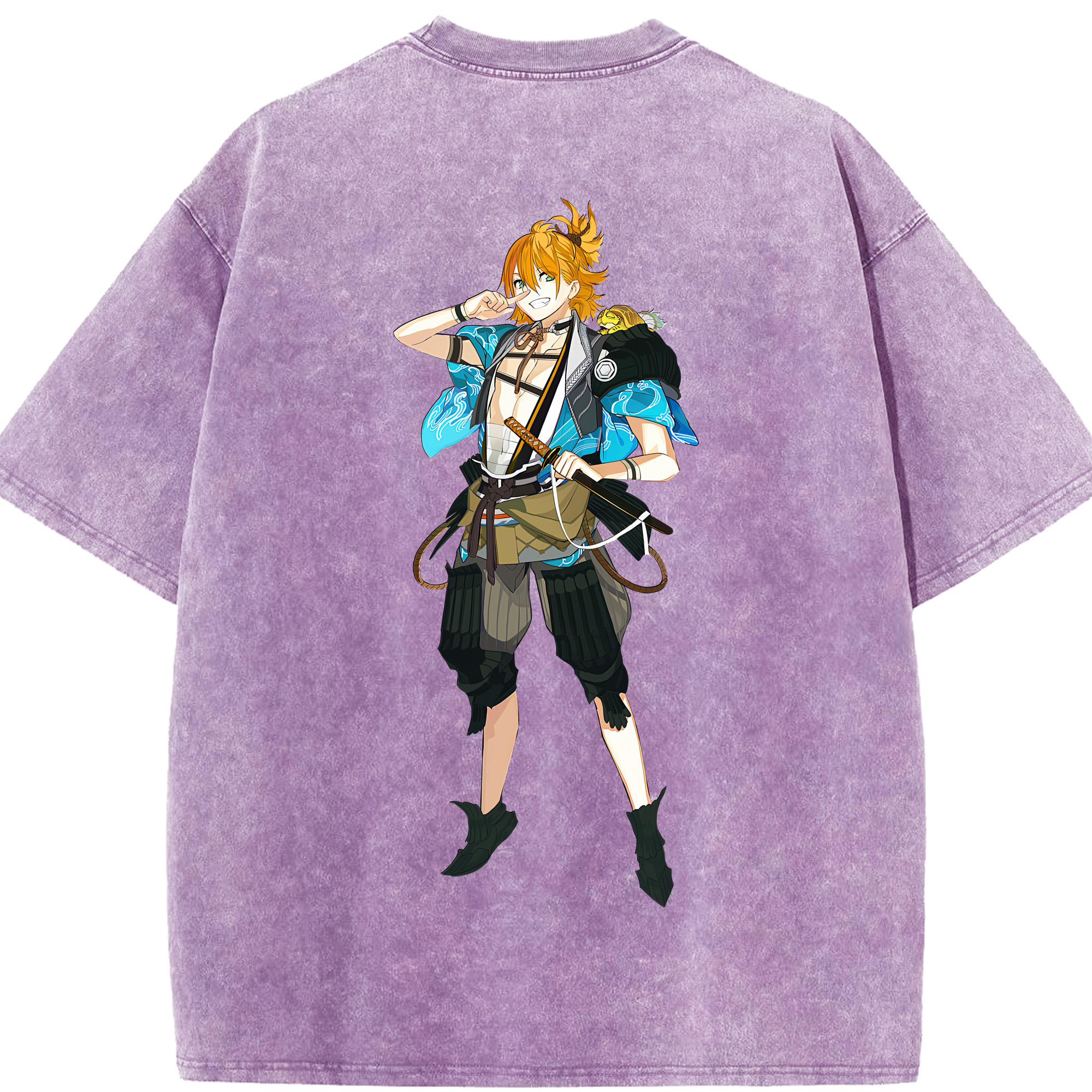 （画像用） 刀剣乱舞 Touken Ranbu 綿100% ヴィンテージ風 半袖Tシャツ（背面プリント）