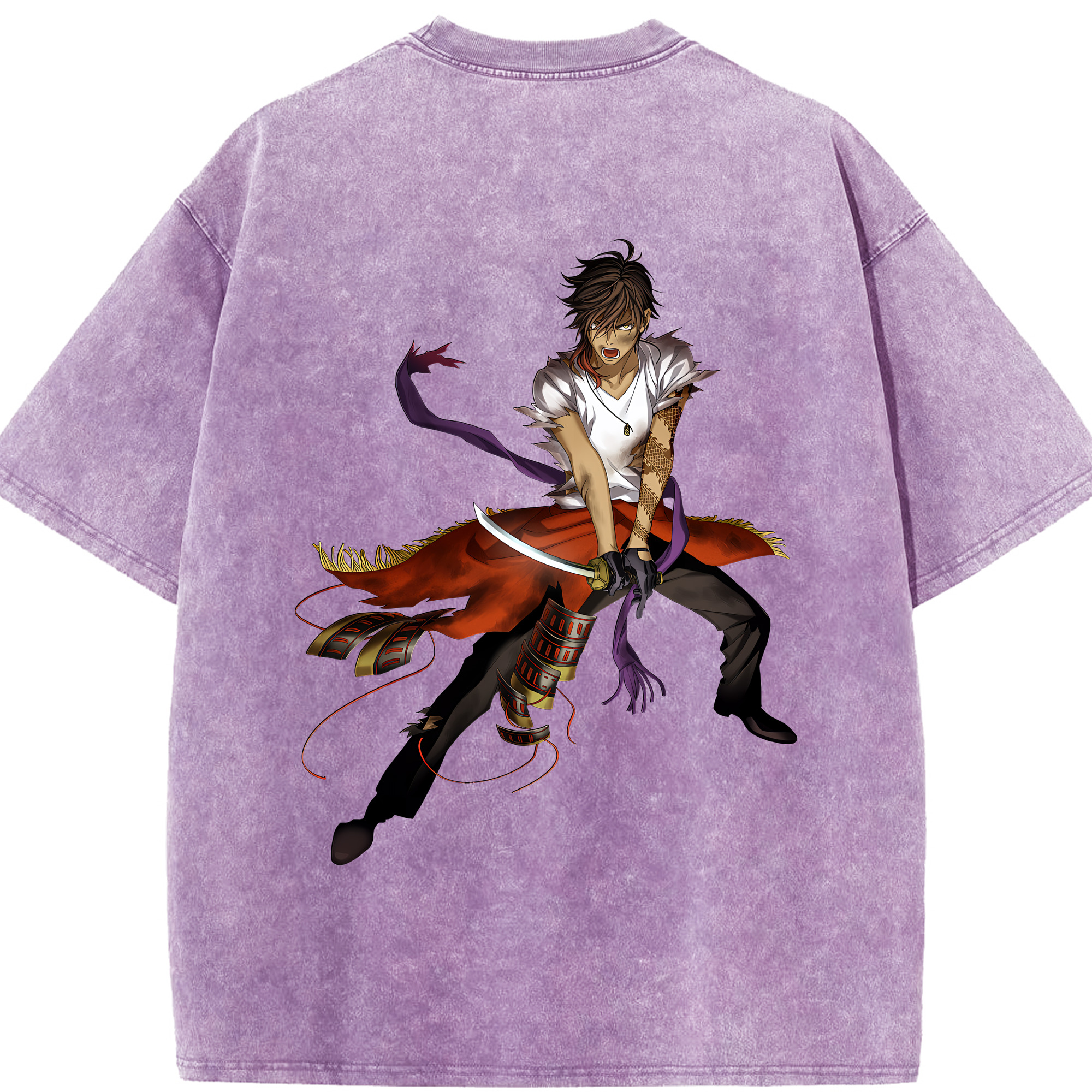 （画像用） 刀剣乱舞 Touken Ranbu 綿100% ヴィンテージ風 半袖Tシャツ（背面プリント）