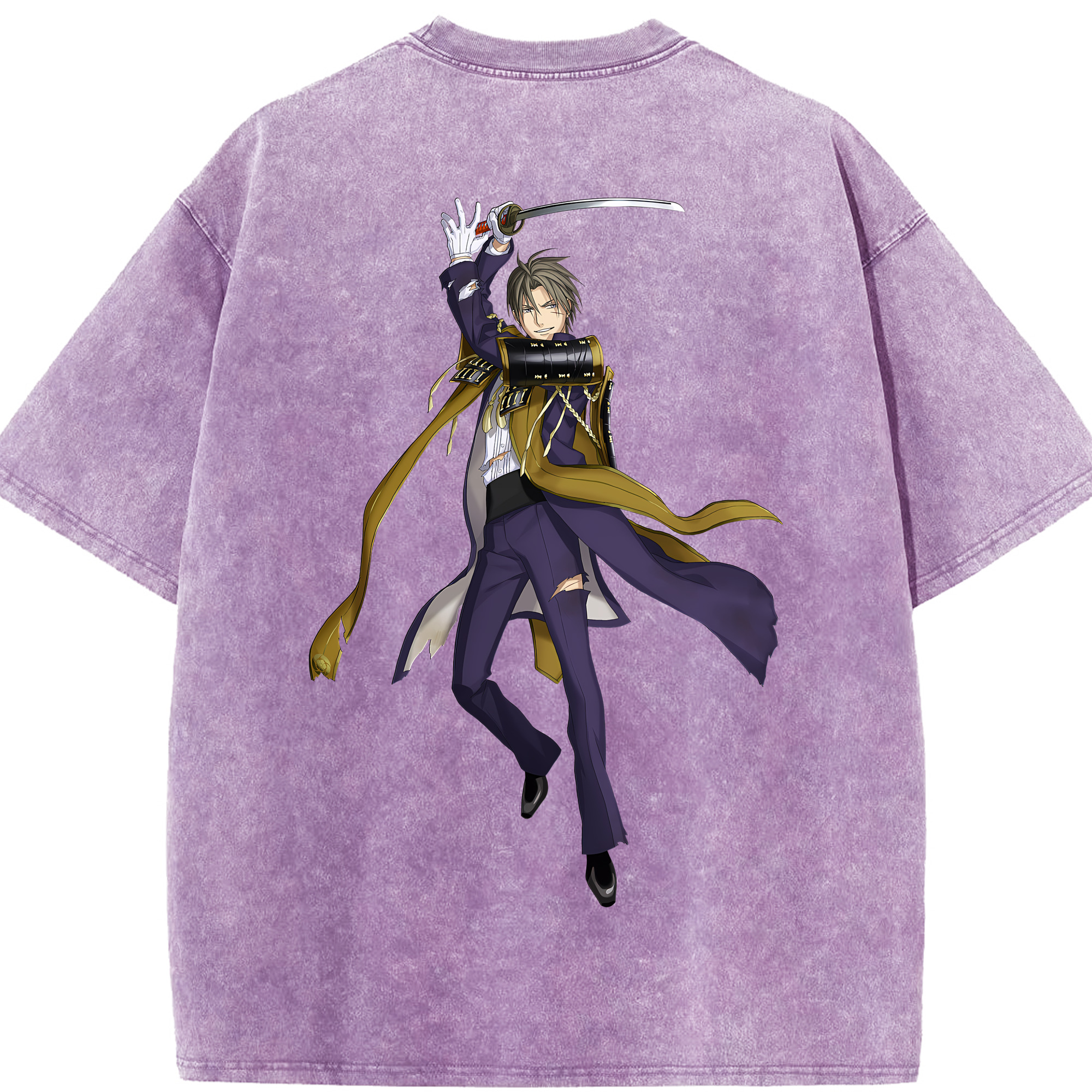 （画像用） 刀剣乱舞 Touken Ranbu 綿100% ヴィンテージ風 半袖Tシャツ（背面プリント）