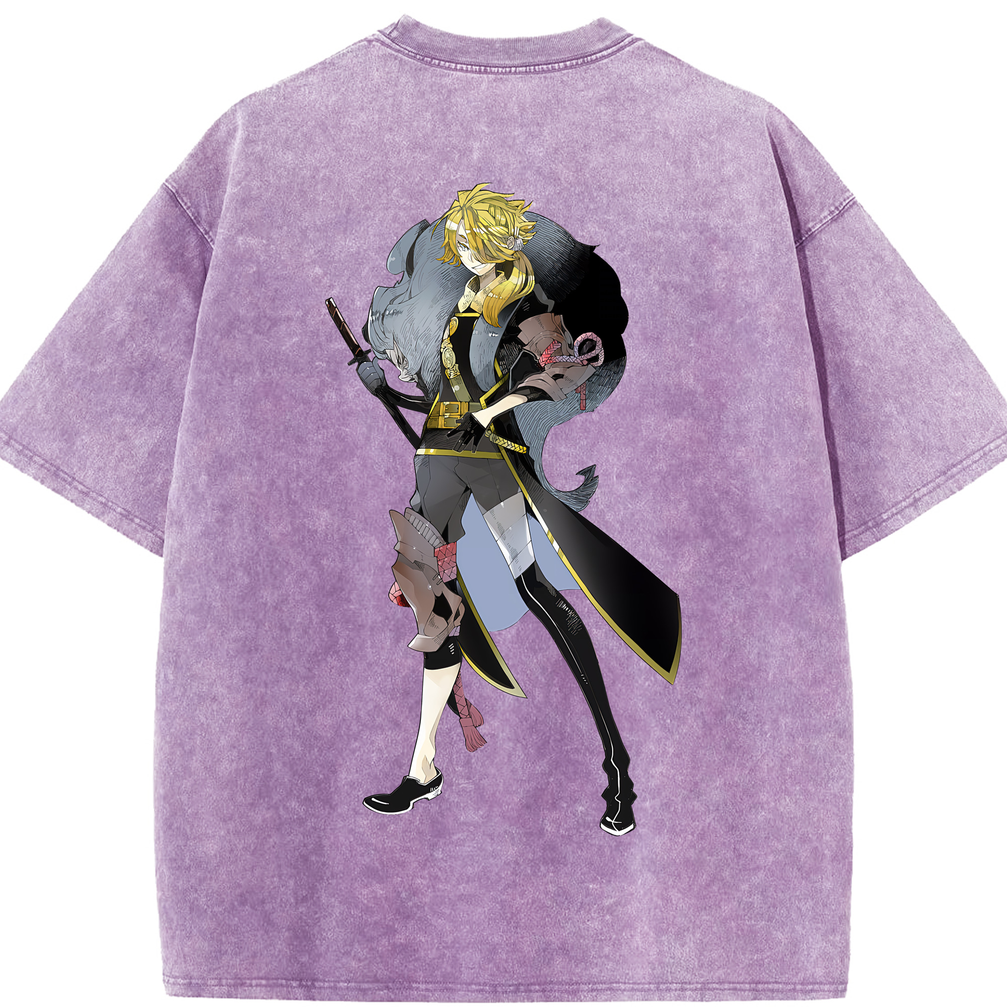 （画像用） 刀剣乱舞 Touken Ranbu 綿100% ヴィンテージ風 半袖Tシャツ（背面プリント）